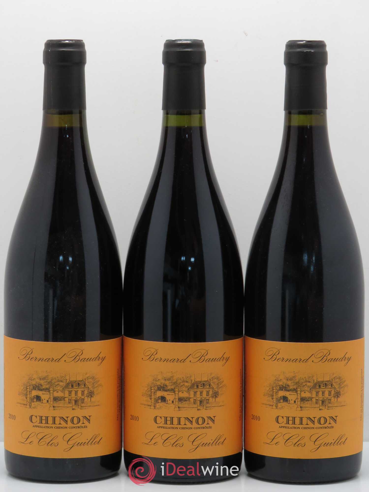 Chinon Le Clos Guillot Bernard Baudry 2010 - Lot de 3 bouteilles - 0