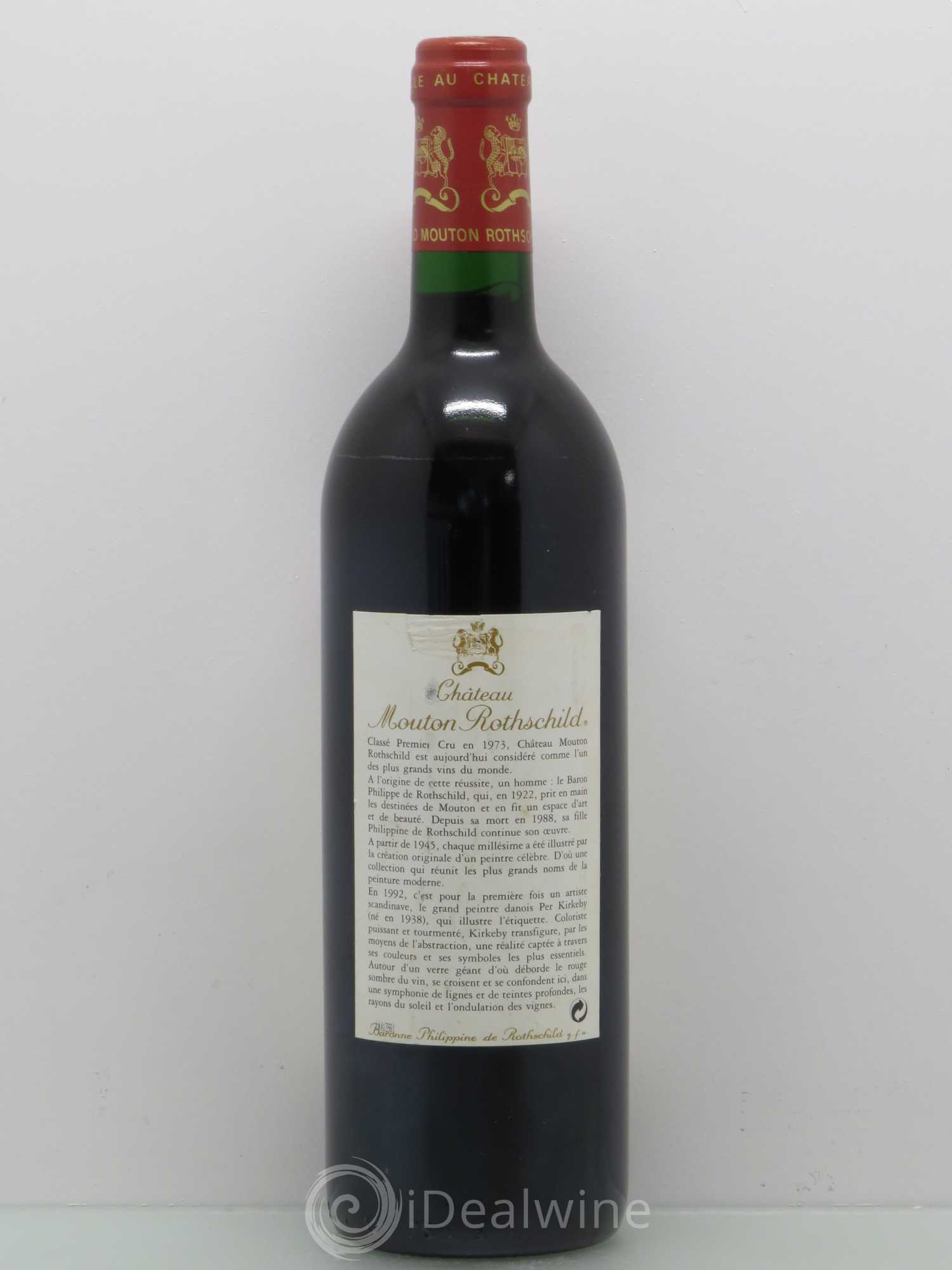 Château Mouton Rothschild 1er Grand Cru Classé 1992 - Lot de 1 bouteille - 1