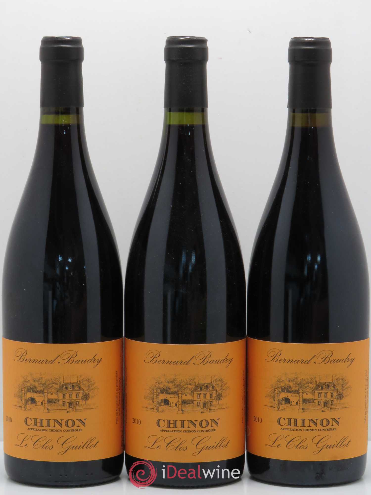 Chinon Le Clos Guillot Bernard Baudry 2010 - Lot de 3 bouteilles - 0
