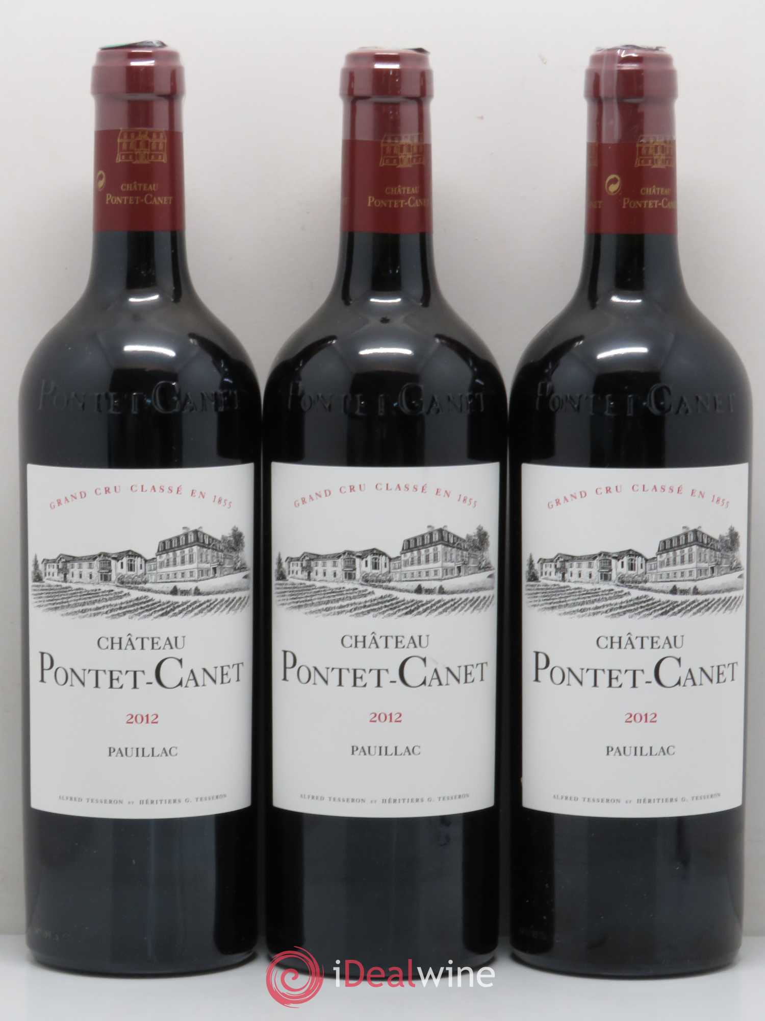 Château Pontet Canet 5ème Grand Cru Classé 2012 - Lot de 3 bouteilles - 0