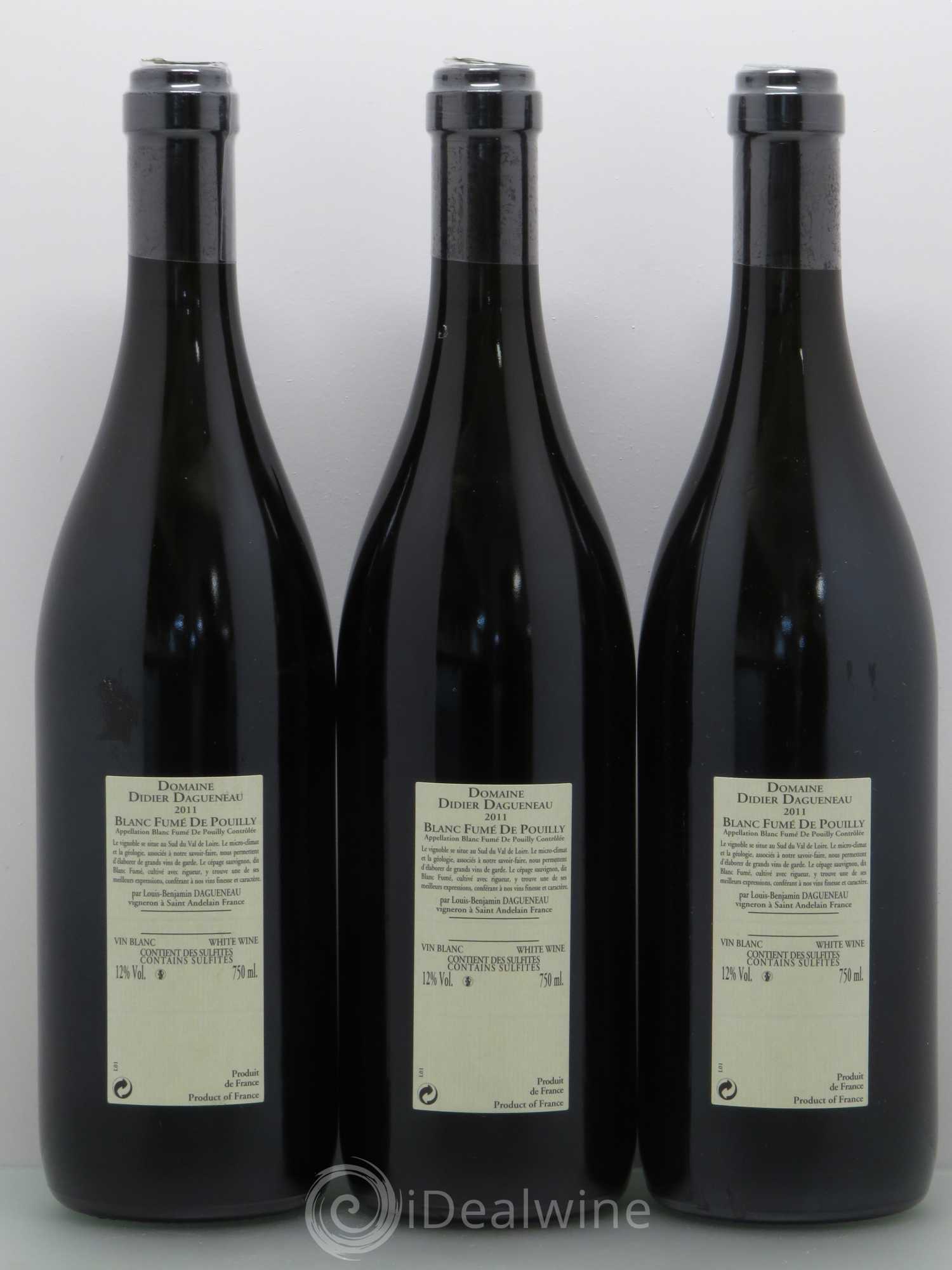 Pouilly-Fumé Blanc Fumé de Pouilly Dagueneau (Domaine Didier - Louis-Benjamin) 2011 - Lot de 3 bouteilles - 1