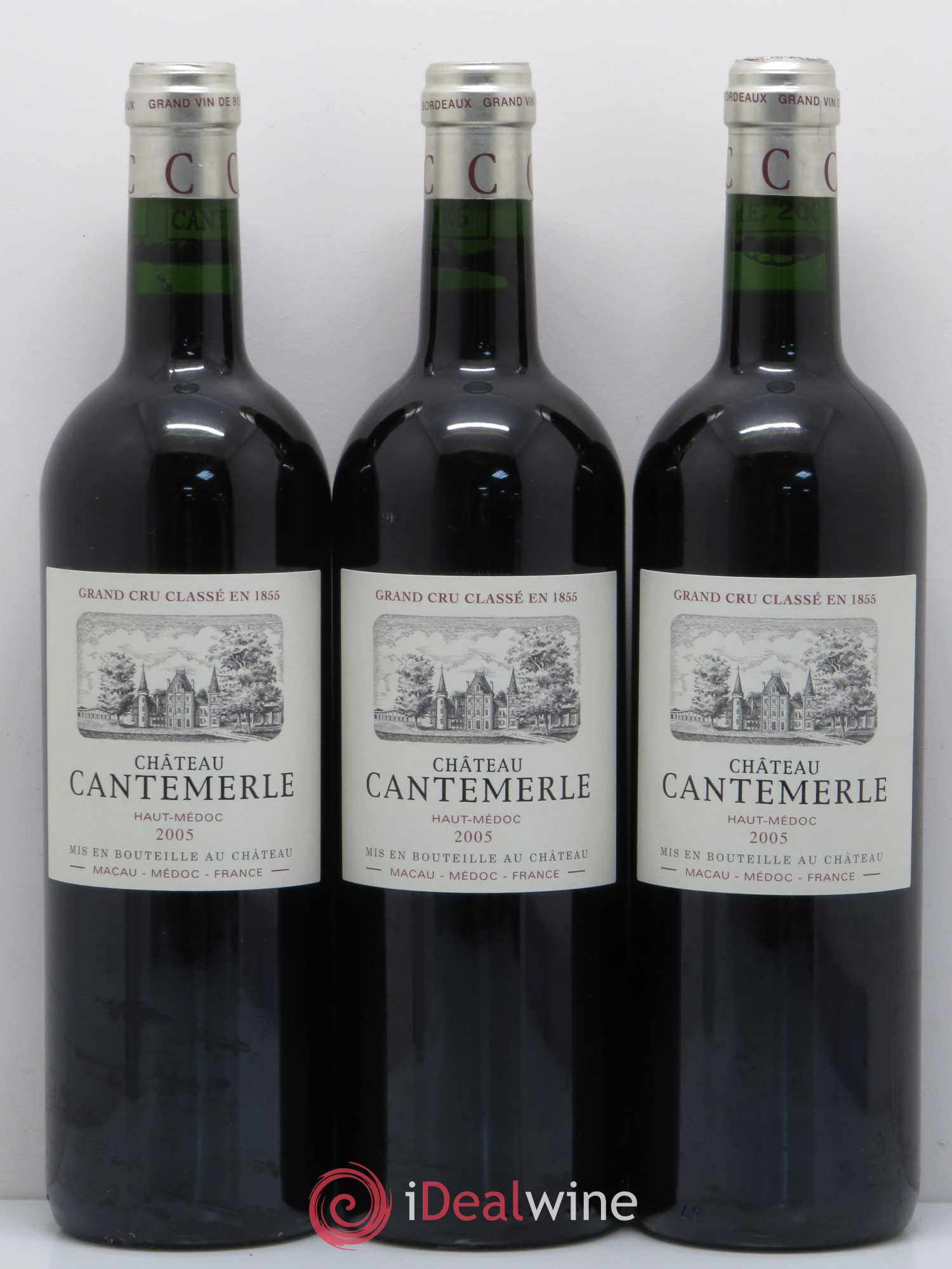 Château Cantemerle 5ème Grand Cru Classé 2005 - Lot de 3 bouteilles - 0
