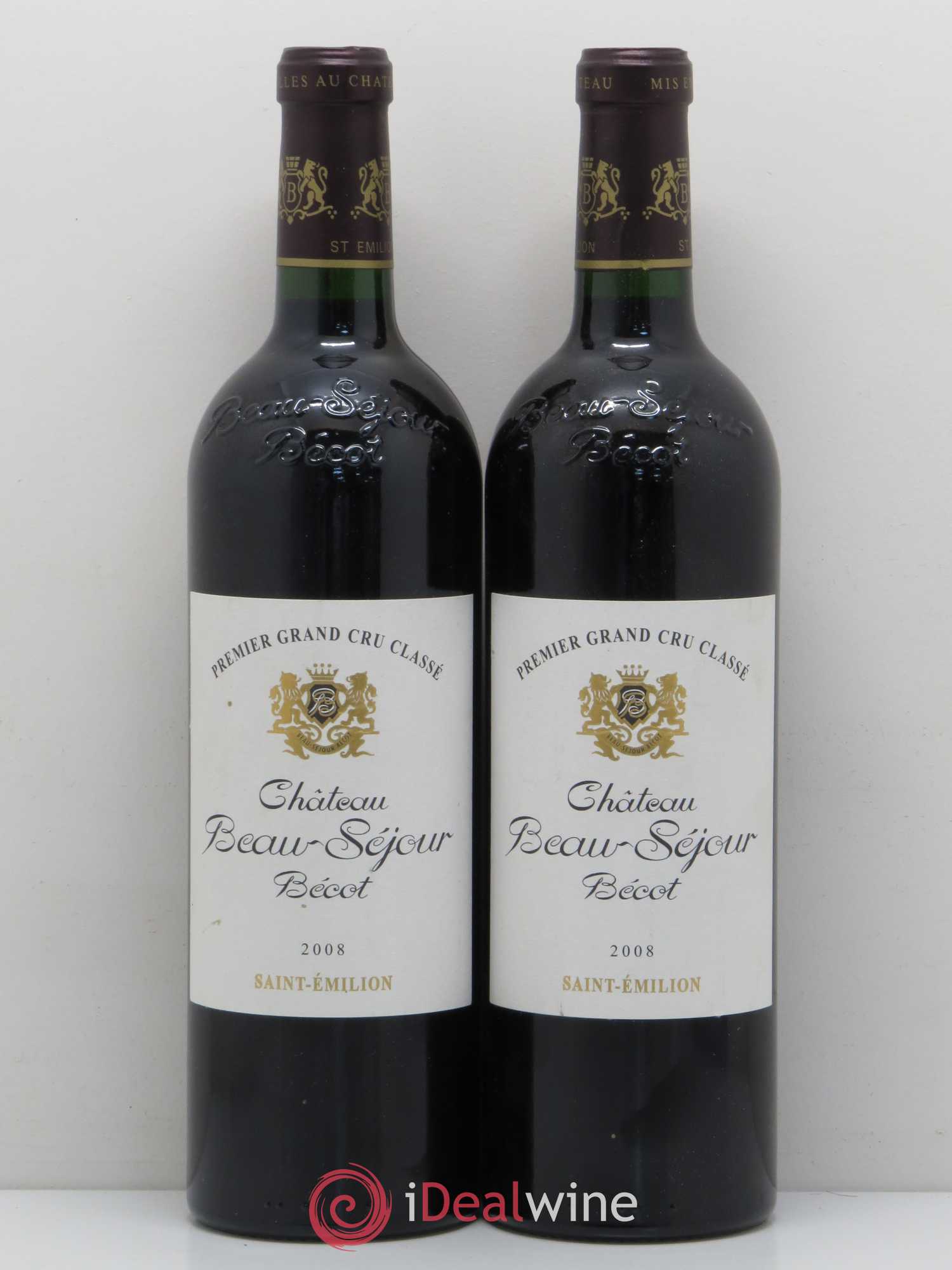 Château Beau-Séjour Bécot 1er Grand Cru Classé B 2008 - Lot de 2 bouteilles - 0
