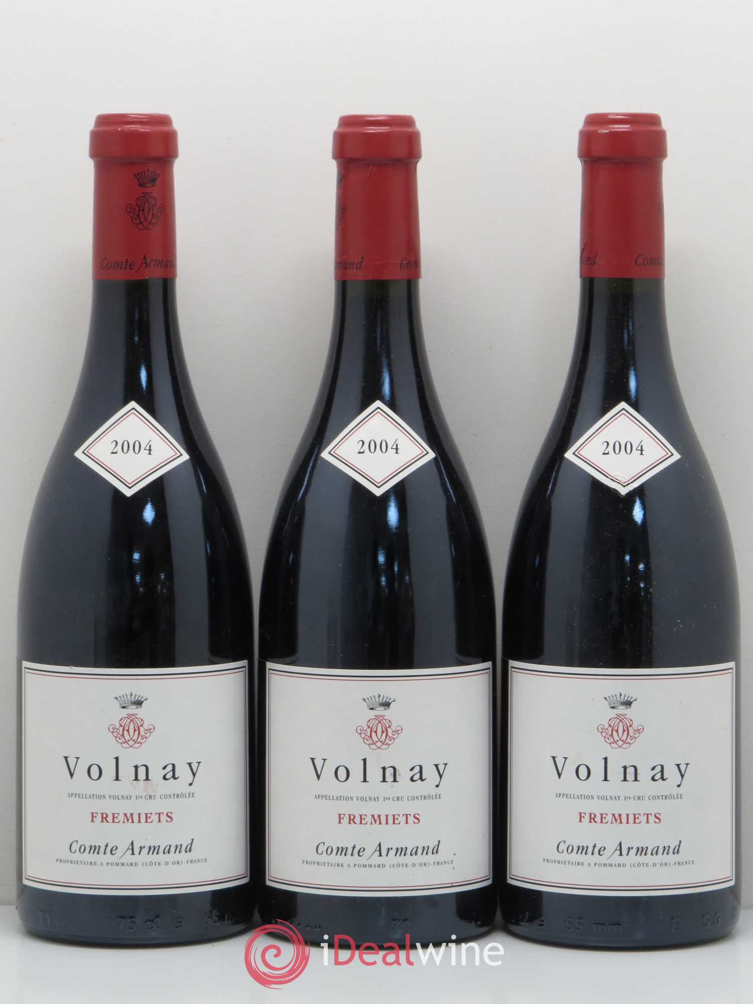 Volnay 1er Cru Les Frémiets Comte Armand 2004 - Lot de 3 bouteilles - 0