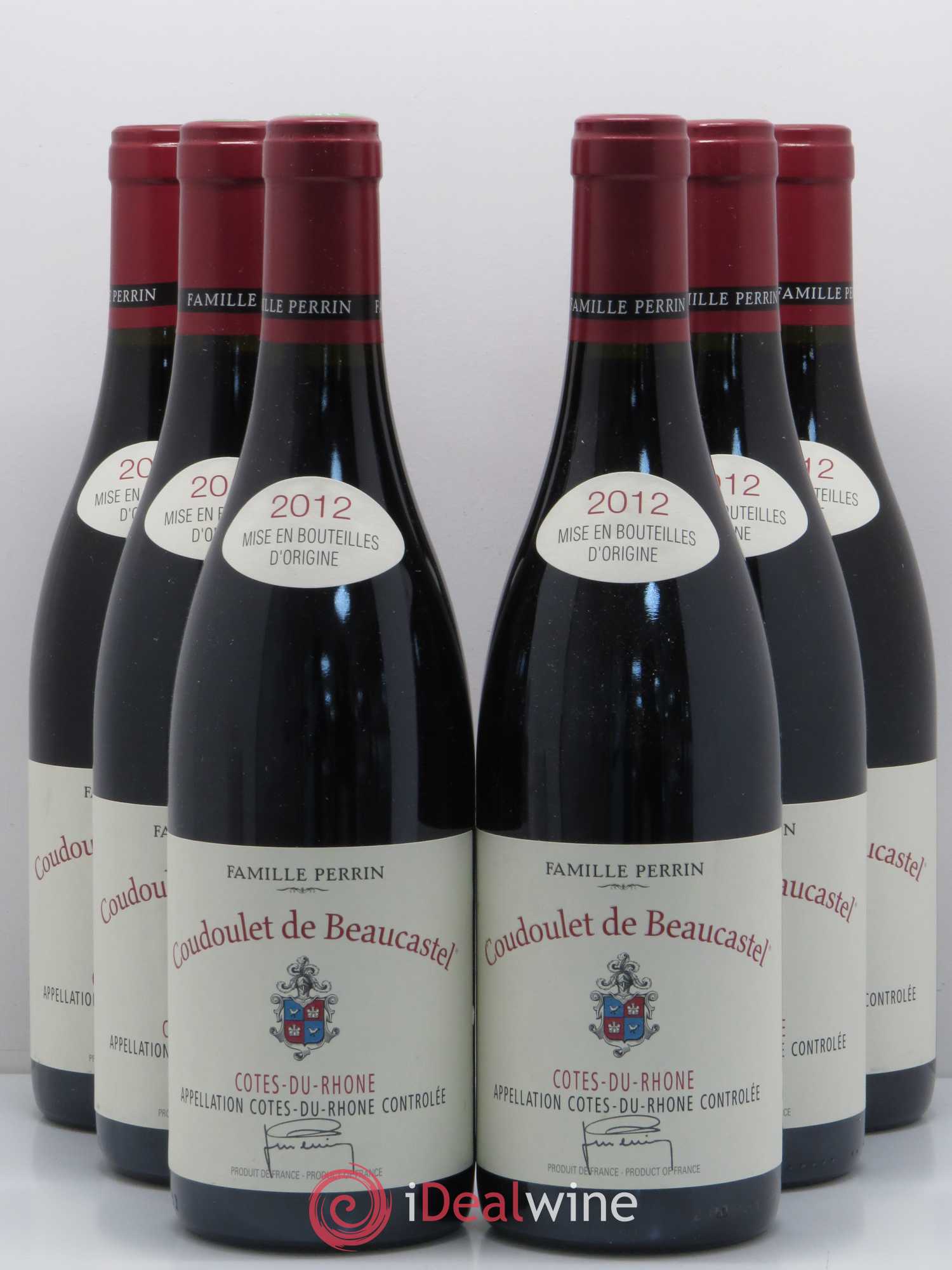 Côtes-du-Rhône Coudoulet de Beaucastel Famille Perrin 2012 - Lot de 6 bouteilles - 0
