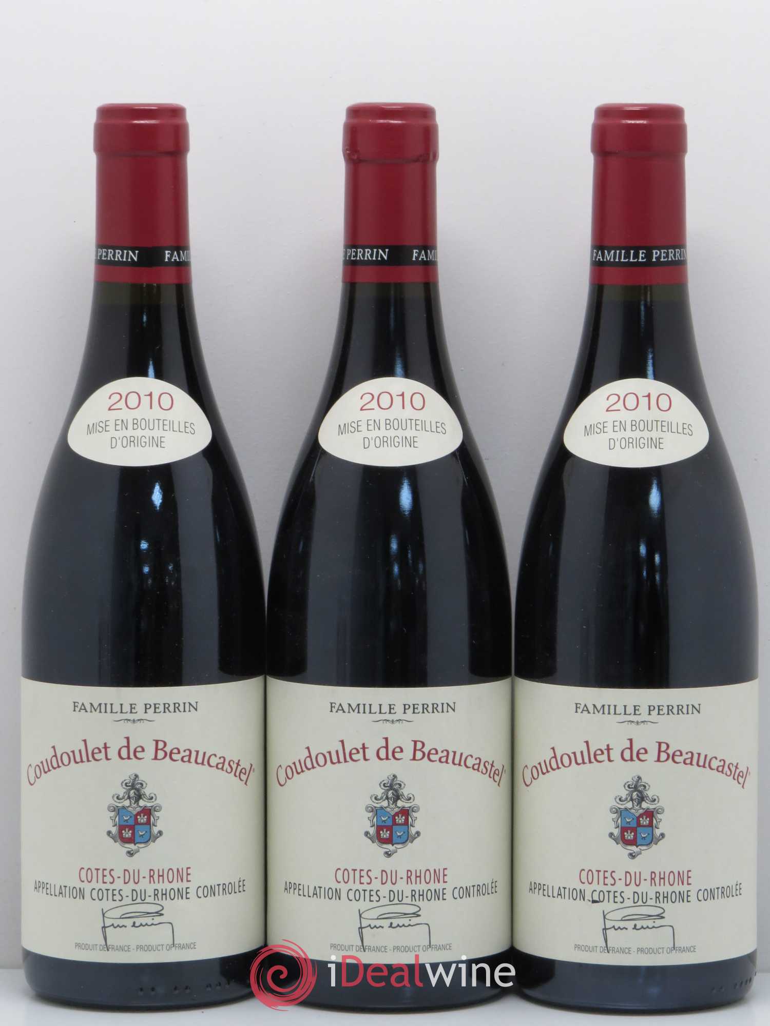 Côtes-du-Rhône Coudoulet de Beaucastel Famille Perrin 2010 - Lot de 3 bouteilles - 0