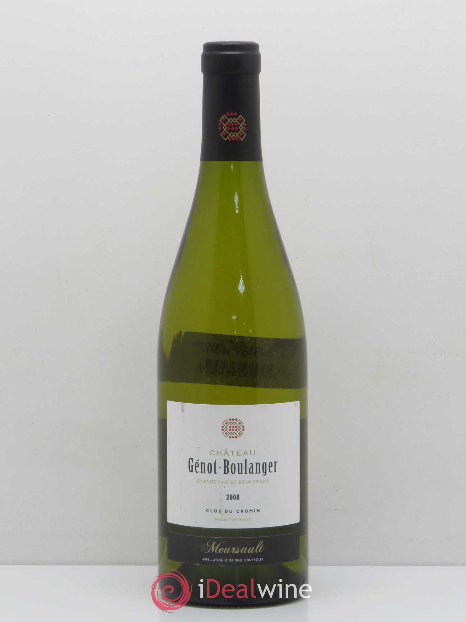 Meursault Clos du Cromin Château Génot Boulanger 2008 - Lot de 1 bouteille - 0