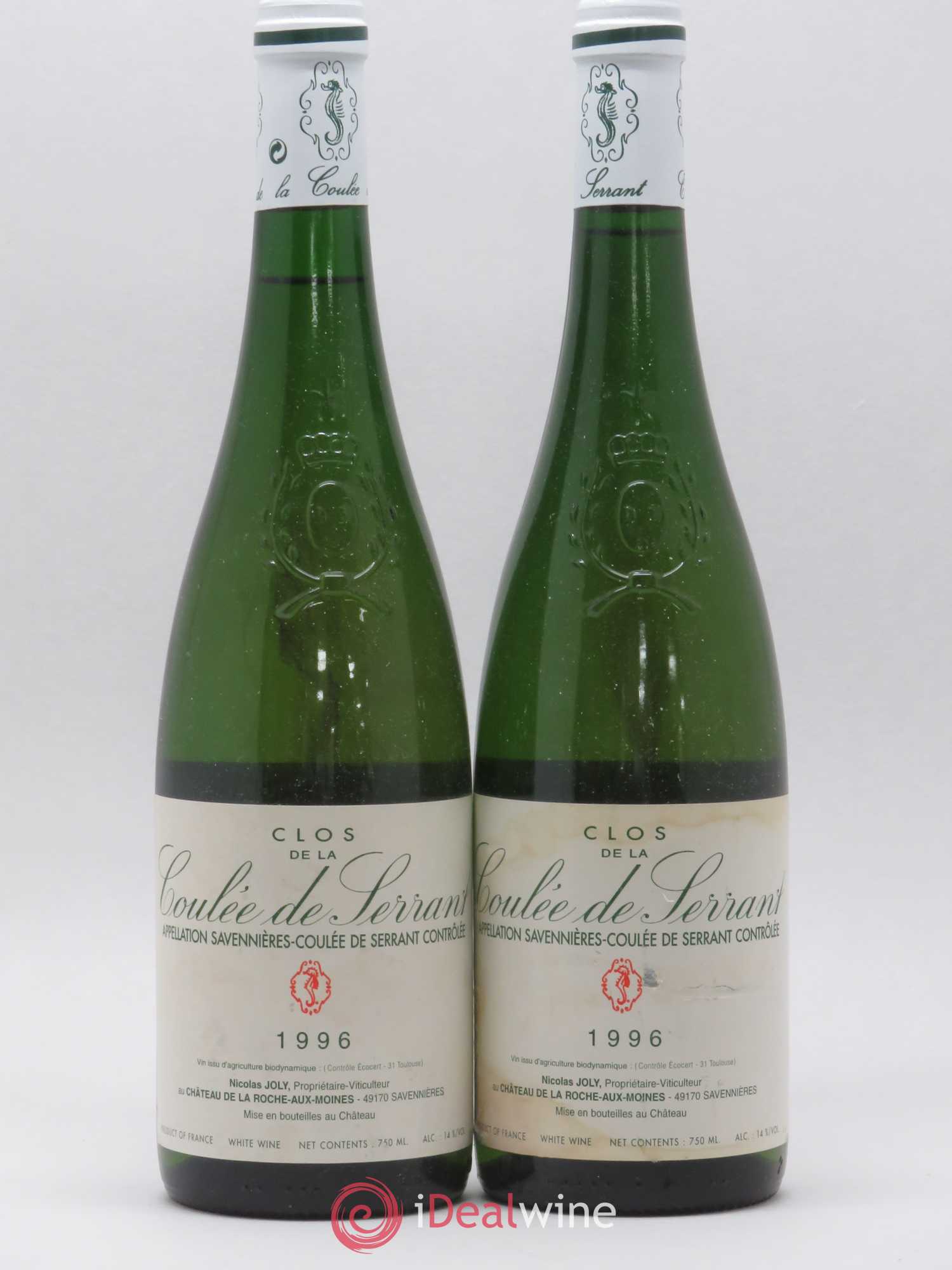 Savennières Clos de la Coulée de Serrant Vignobles de la Coulée de Serrant - Nicolas Joly 1996 - Lot de 2 bouteilles - 0
