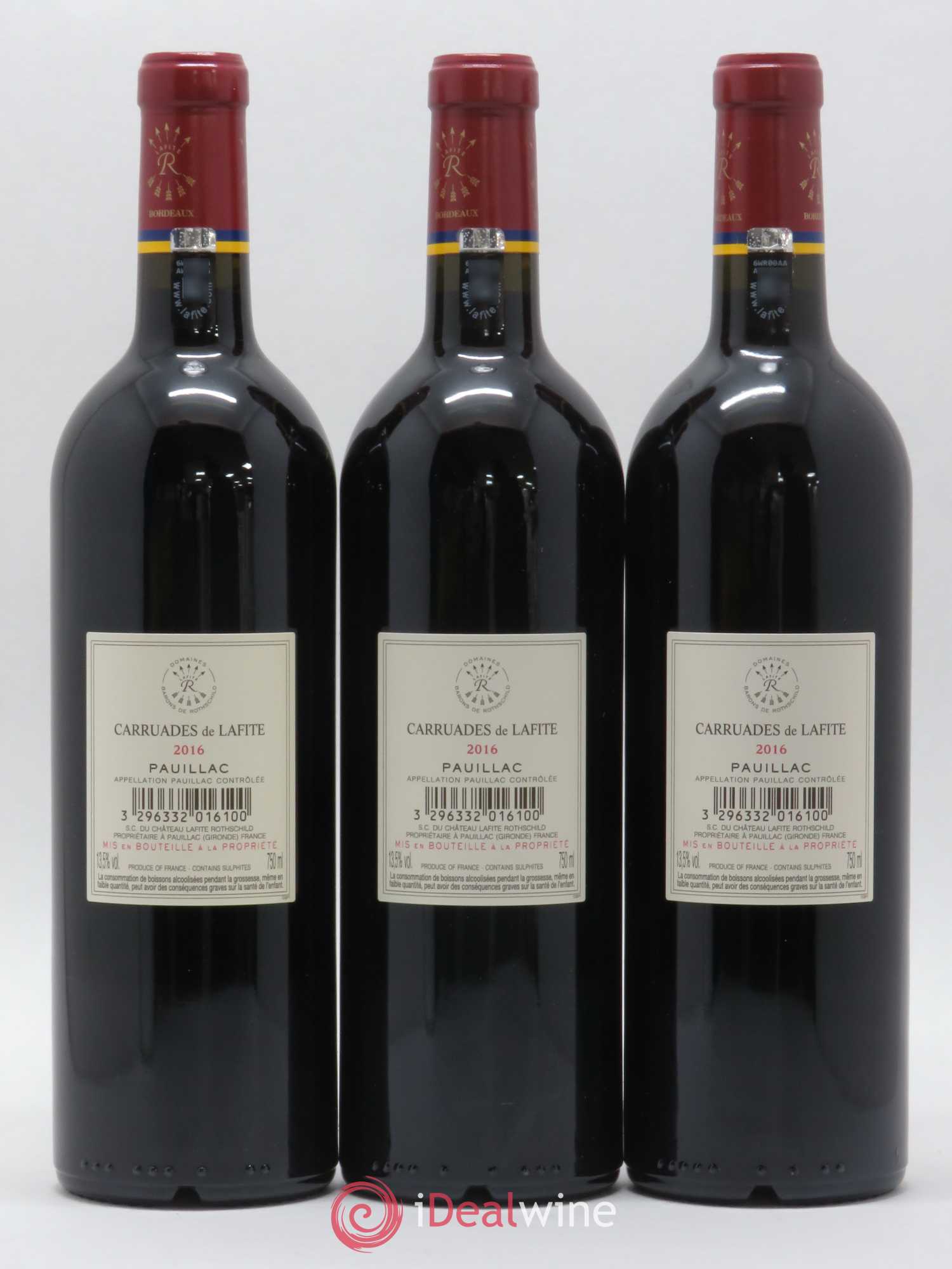 Carruades de Lafite Rothschild Second Vin 2016 - Lot de 3 bouteilles - 1