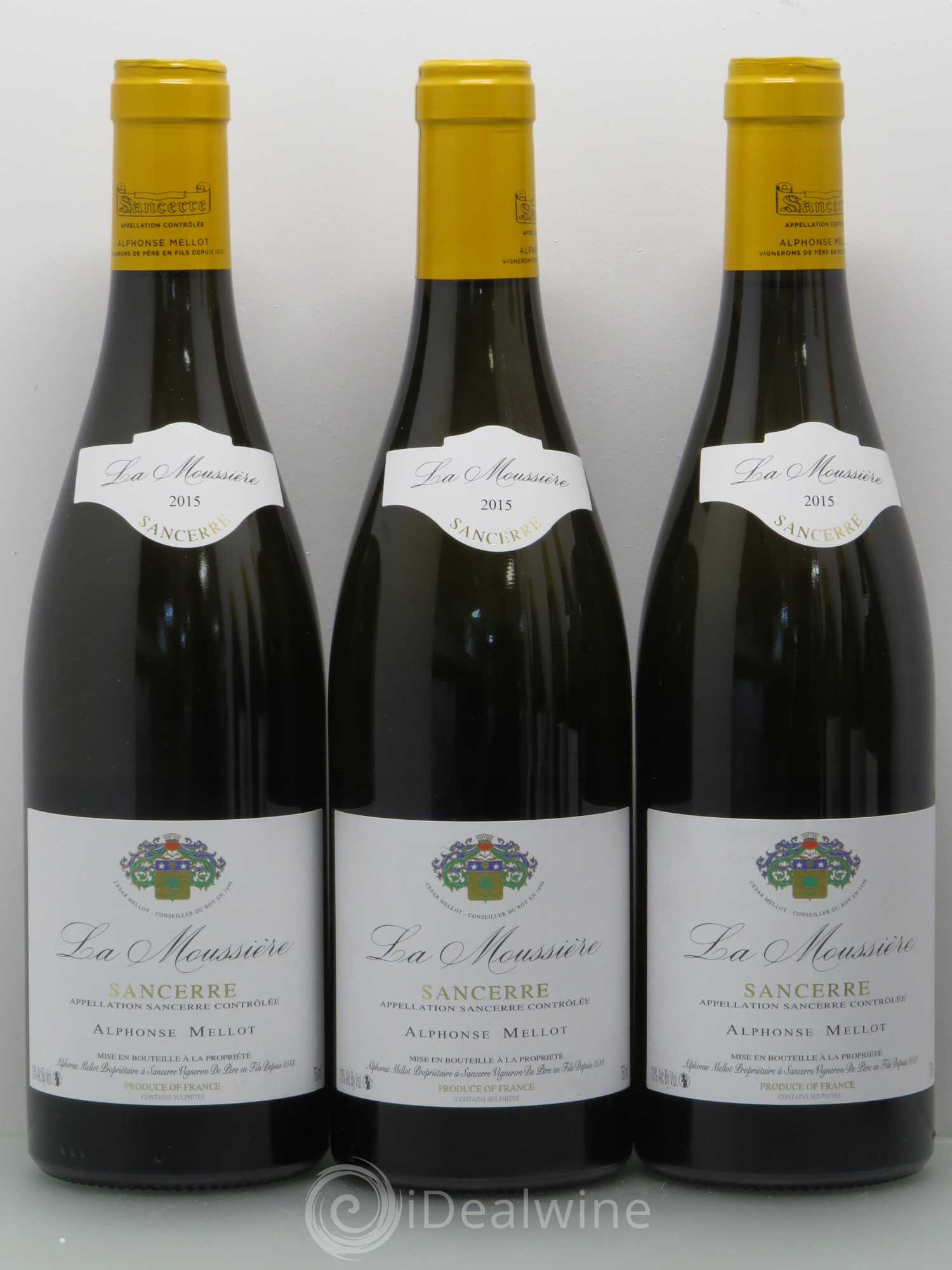 Sancerre La Moussière Alphonse Mellot  (sans prix de réserve) 2015 - Lot de 6 bouteilles - 1