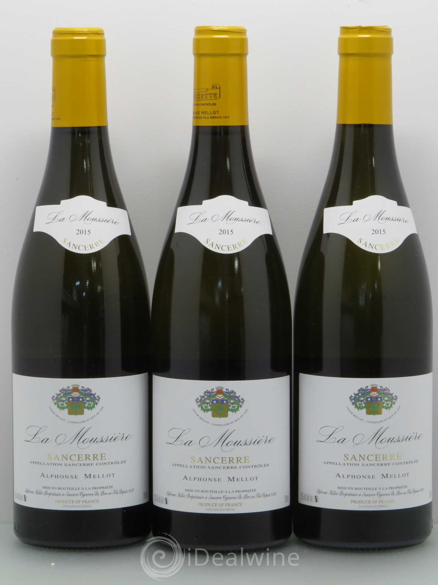 Sancerre La Moussière Alphonse Mellot  (sans prix de réserve) 2015 - Lot de 6 bouteilles - 2