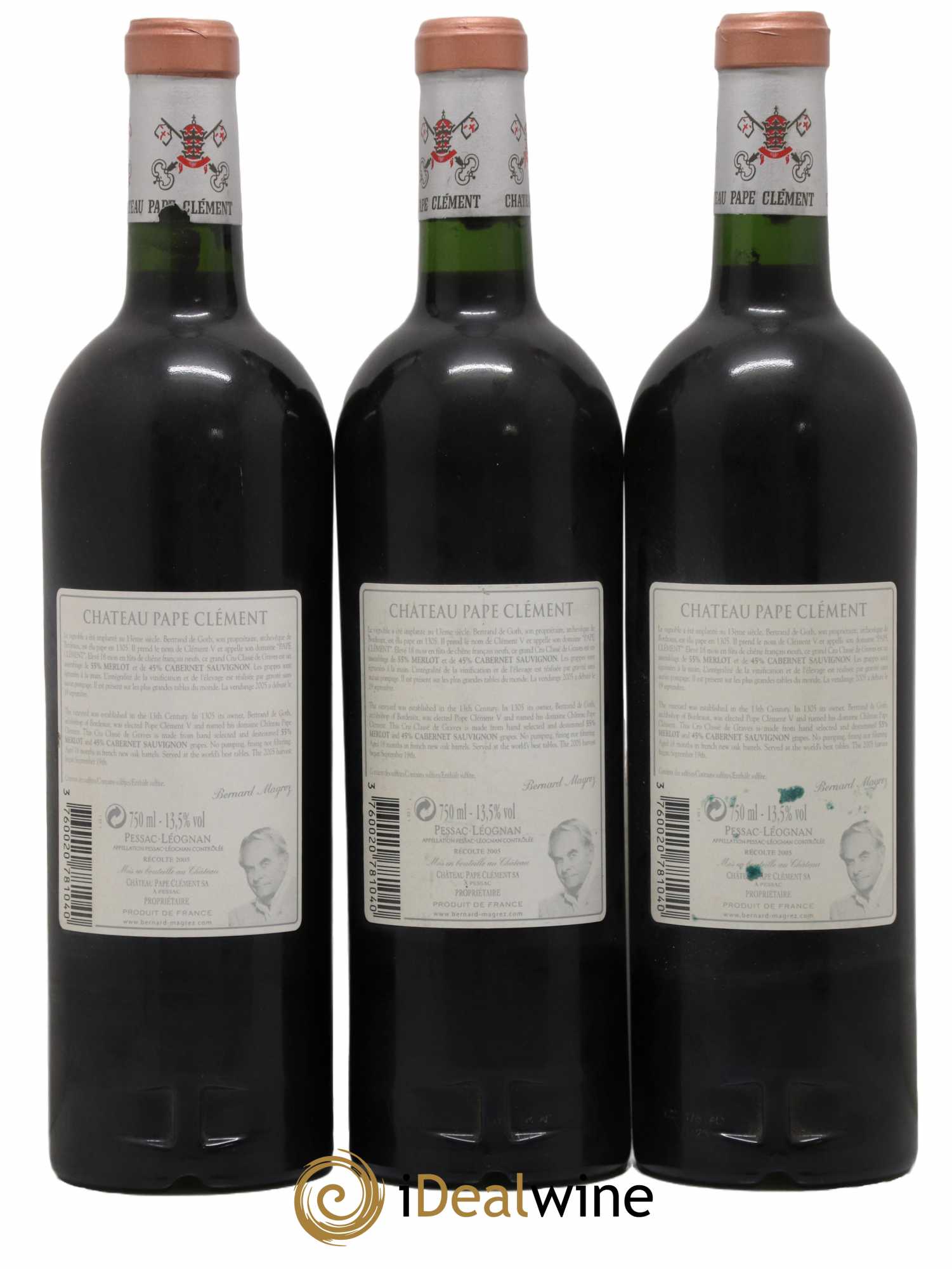 Château Pape Clément Cru Classé de Graves 2005 - Lot de 3 bouteilles - 1