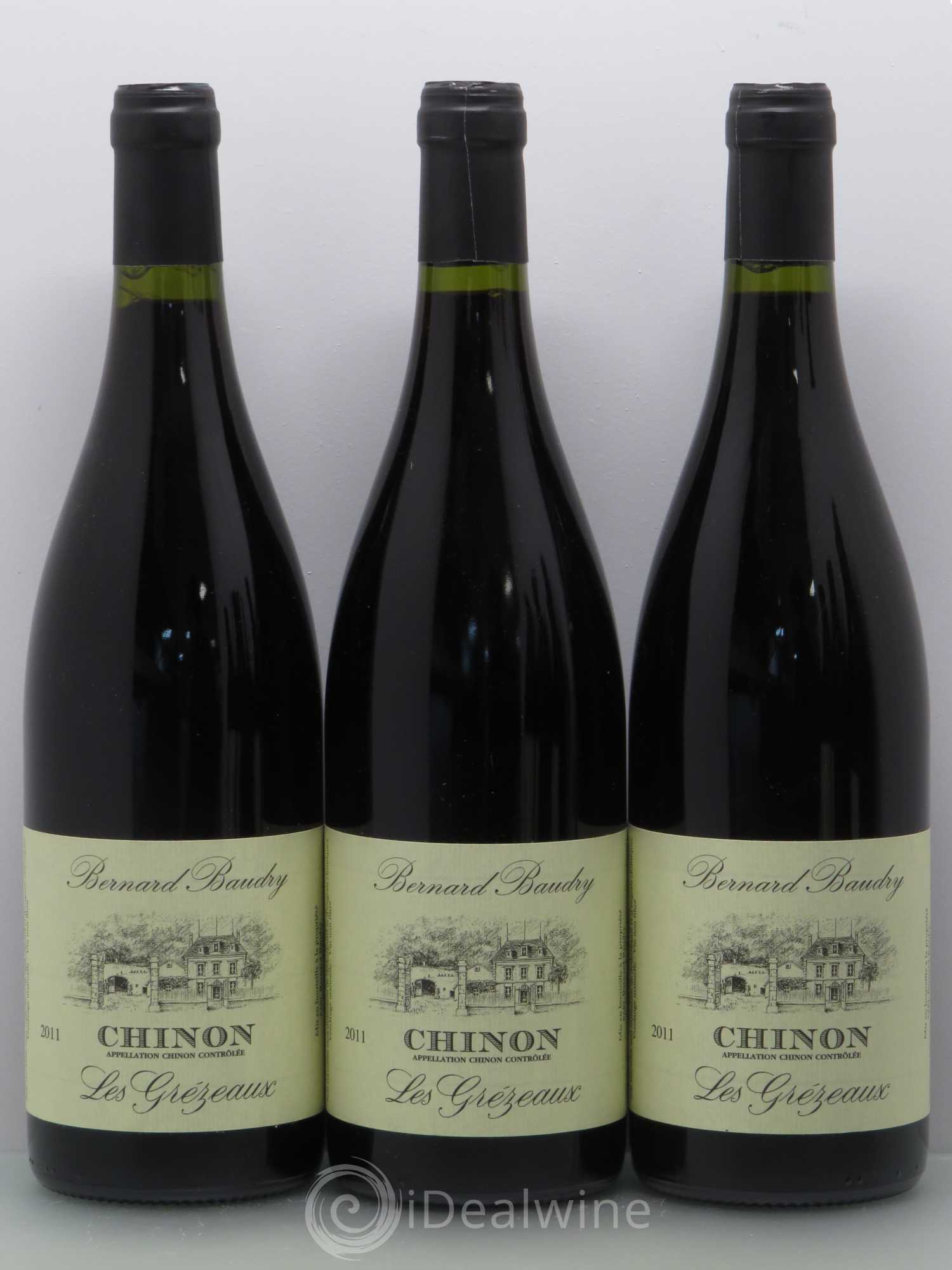 Chinon Les Grézeaux Bernard Baudry  (sans prix de réserve) 2011 - Lot de 6 bouteilles - 1
