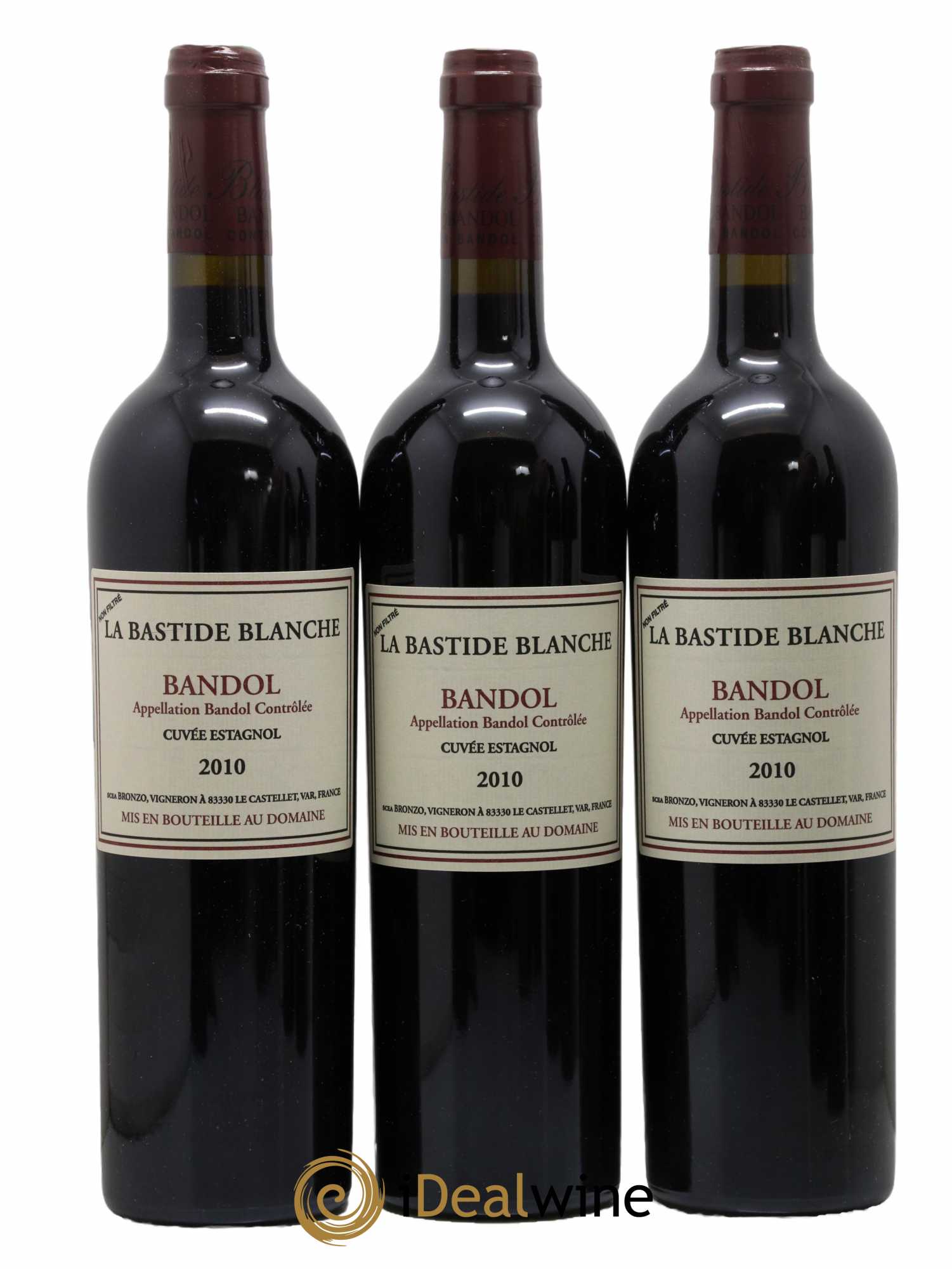 Bandol La Bastide Blanche Cuvée Estagnol Famille Bronzo 2010 - Lot de 6 bouteilles - 1