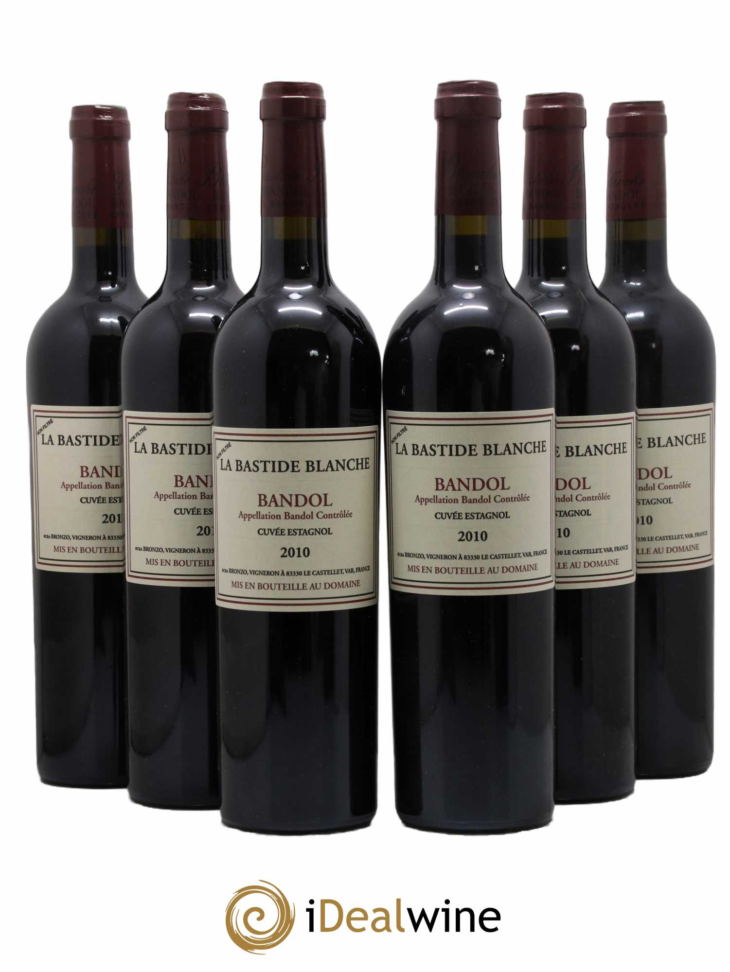 Bandol La Bastide Blanche Cuvée Estagnol Famille Bronzo 2010 - Lot de 6 bouteilles - 0