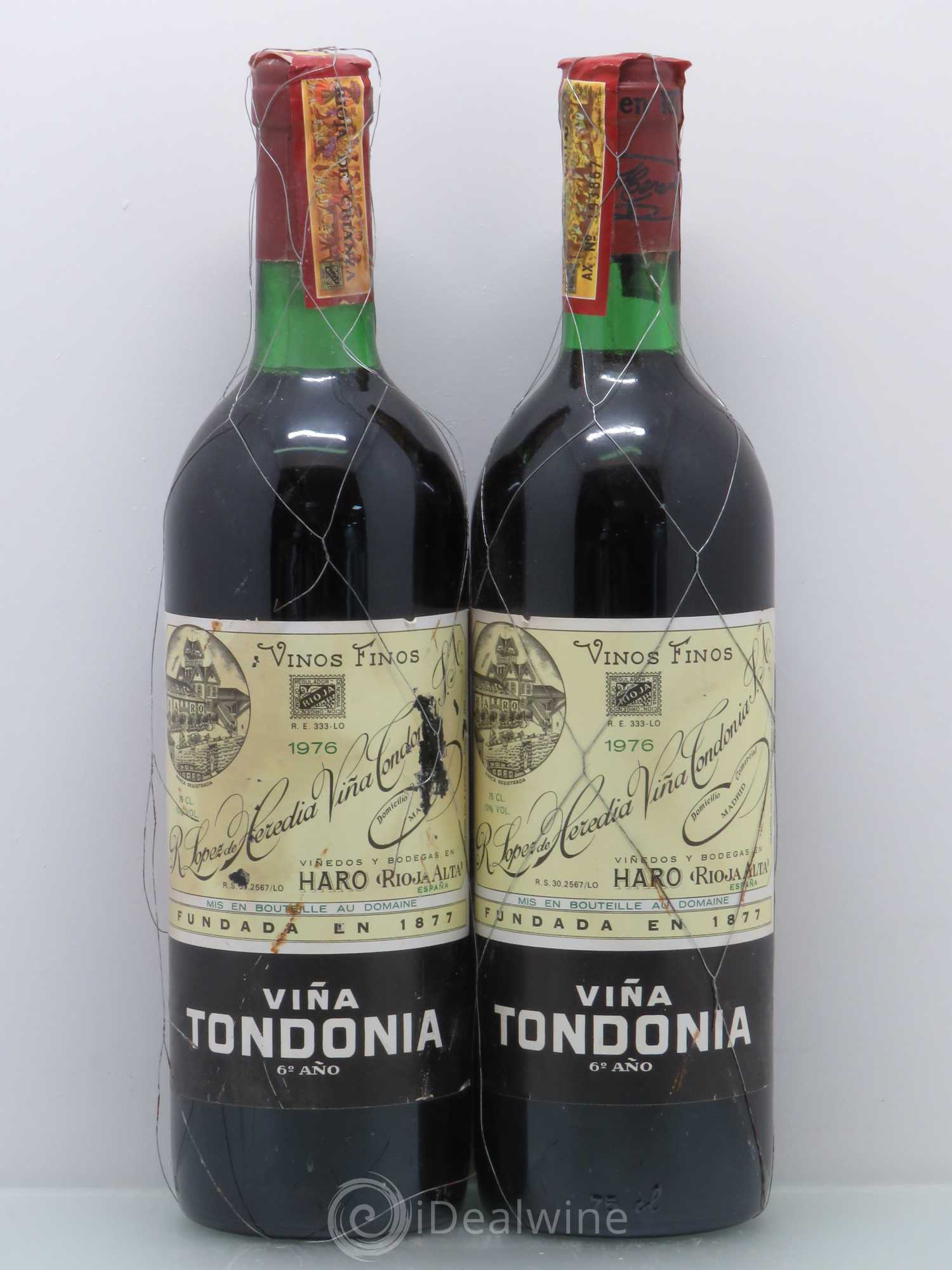 Rioja DOCA Vino Tondonia Reserva 6 ano Tondonia 1976 - Posten von 1 Flasche - 0