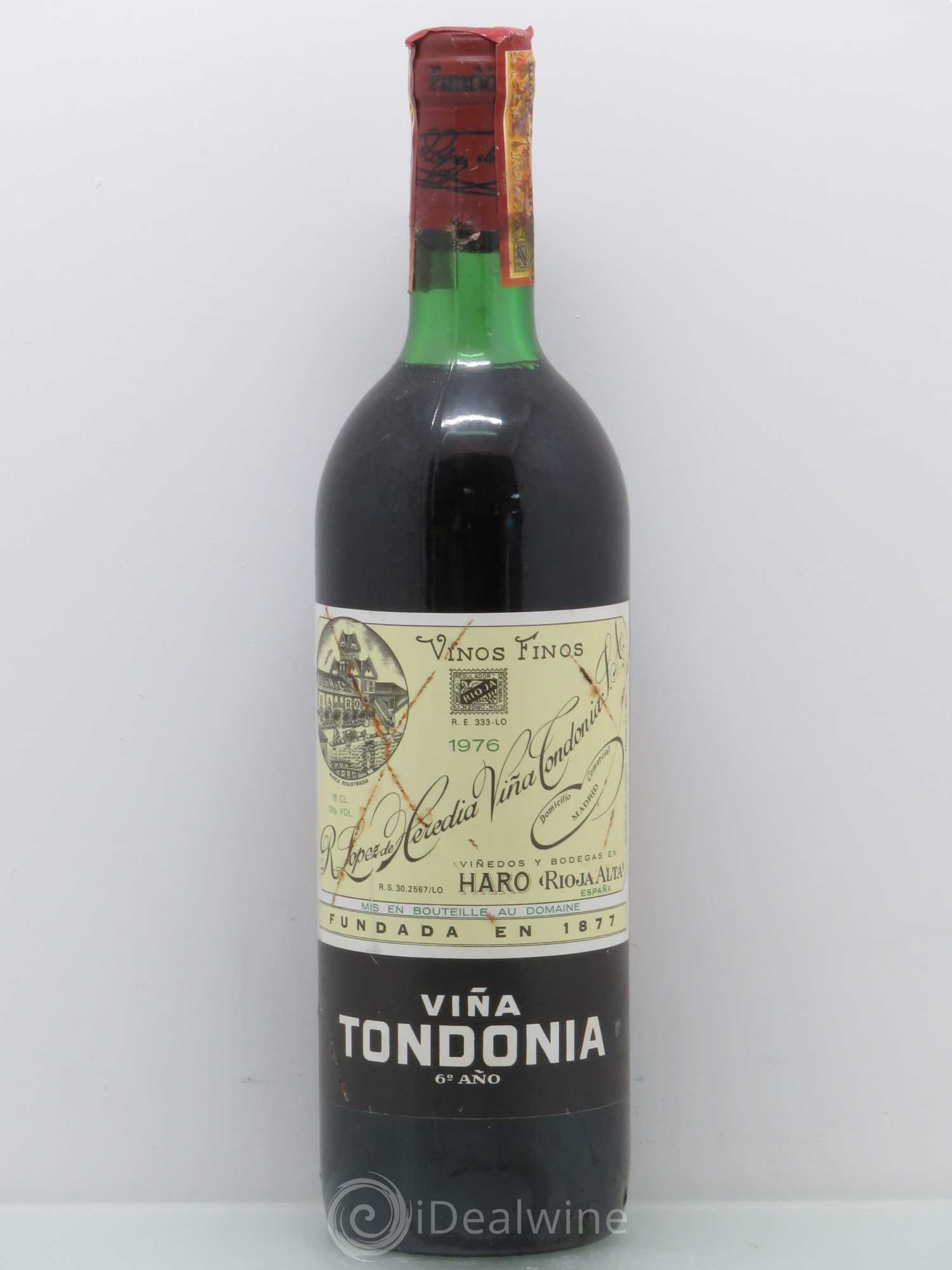 Rioja DOCA Vina Tondonia Reserva 6 ano Tondonia 1976 - Posten von 1 Flasche - 0