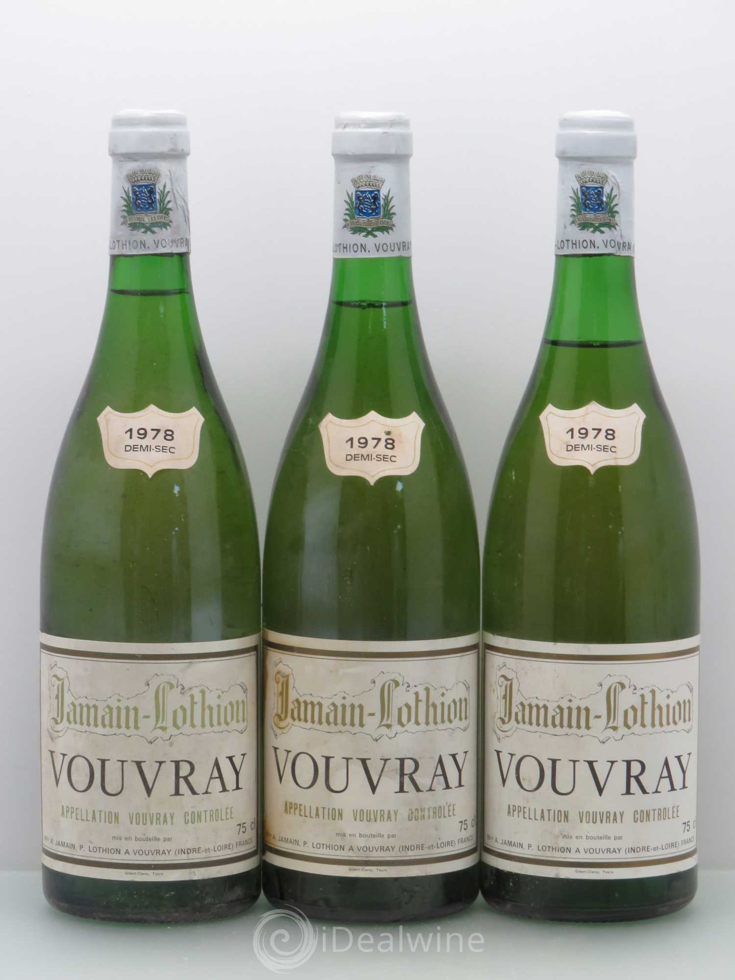 Vouvray Jamain Lothion 1978 - Lot de 3 bouteilles - 0