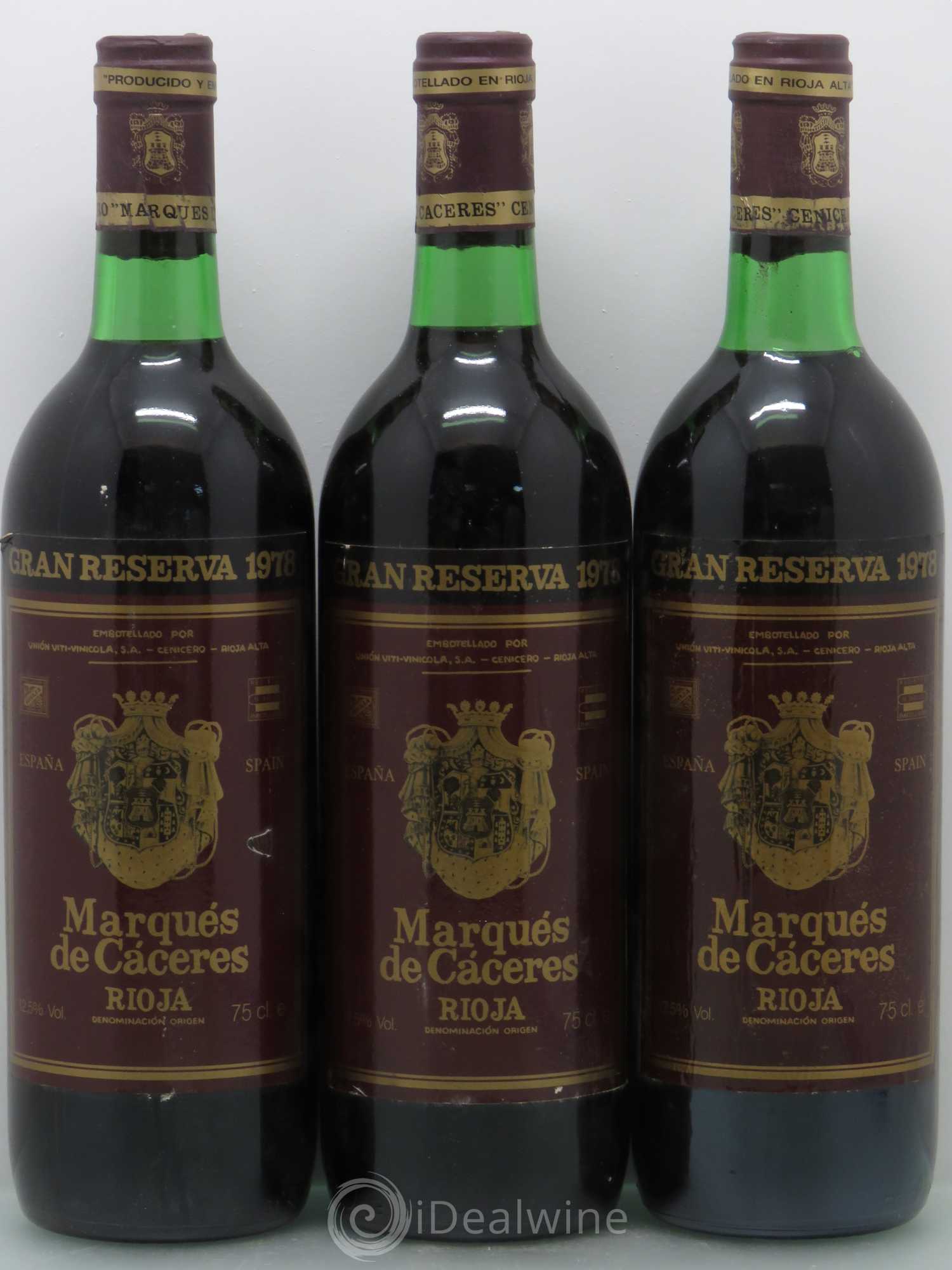 Rioja DOCA Marques de Caceres Gran Reserva Caceres 1978 - Lotto di 3 bottiglie - 0