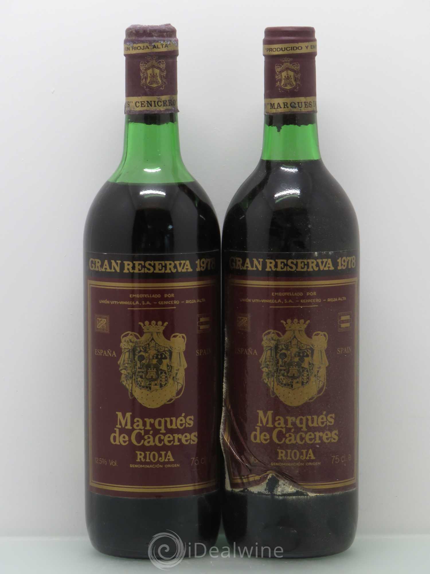 Rioja DOCA Marques de Caceres Gran Reserva Caceres (sans prix de réserve) 1978 - Lotto di 2 bottiglie - 0
