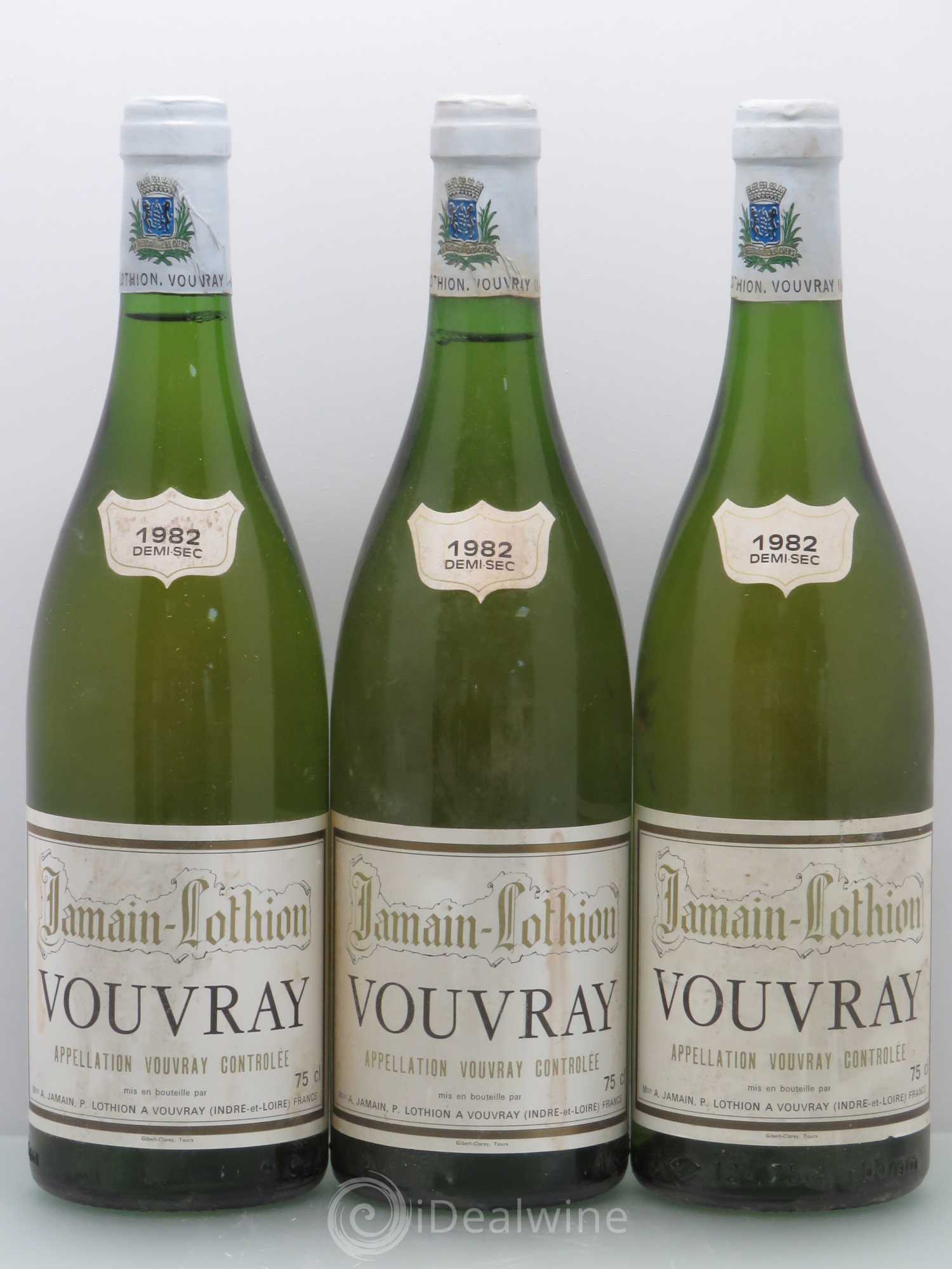 Vouvray Jamain Lothion 1982 - Lot de 3 bouteilles - 0