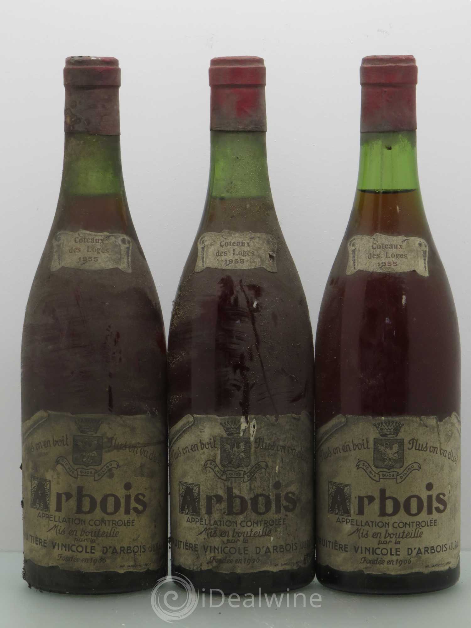 Arbois Coteaux des Loges - Frutière Vinicole d'Arbois 1955 - Posten von 3 Flaschen - 0