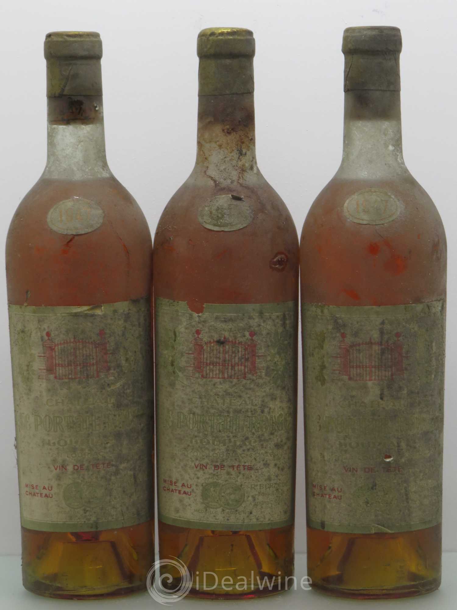 Loupiac Château Le Portail Rouge 1947 - Lotto di 3 bottiglie - 0