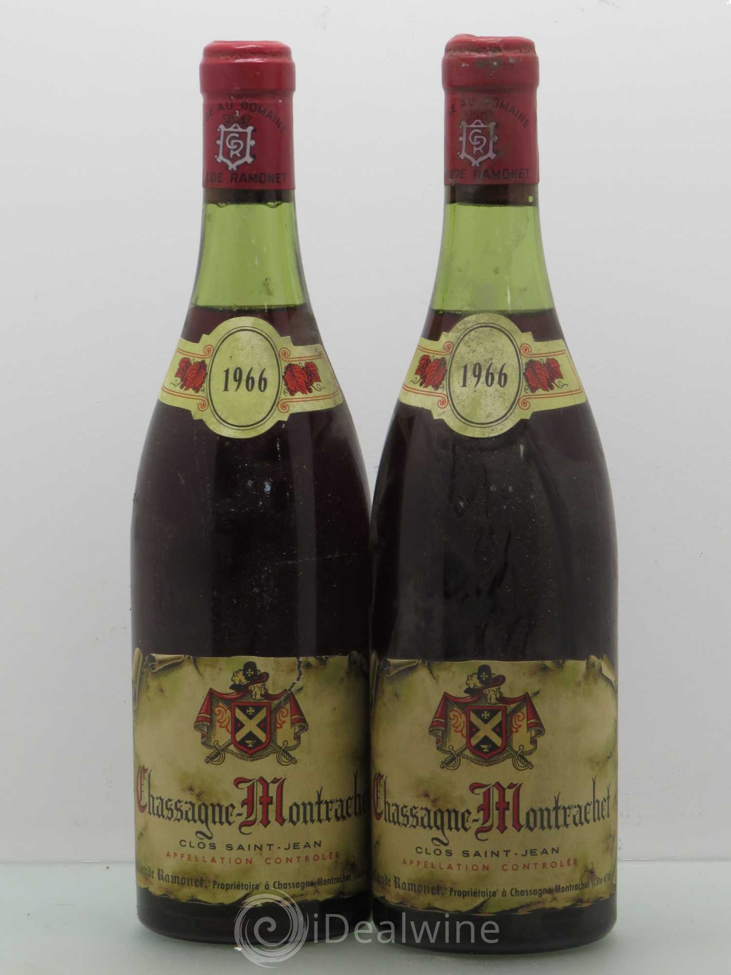 Chassagne-Montrachet 1er Cru Clos Saint-Jean Ramonet (Domaine) 1966 - Lot de 2 bouteilles - 0