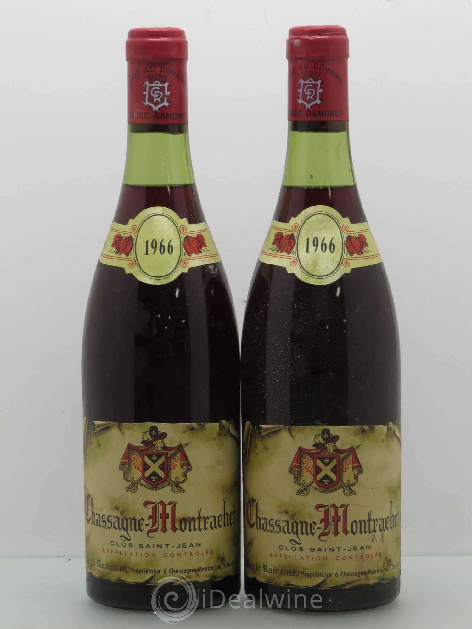 Chassagne-Montrachet 1er Cru Clos Saint-Jean Ramonet (Domaine) 1966 - Lot de 2 bouteilles - 0