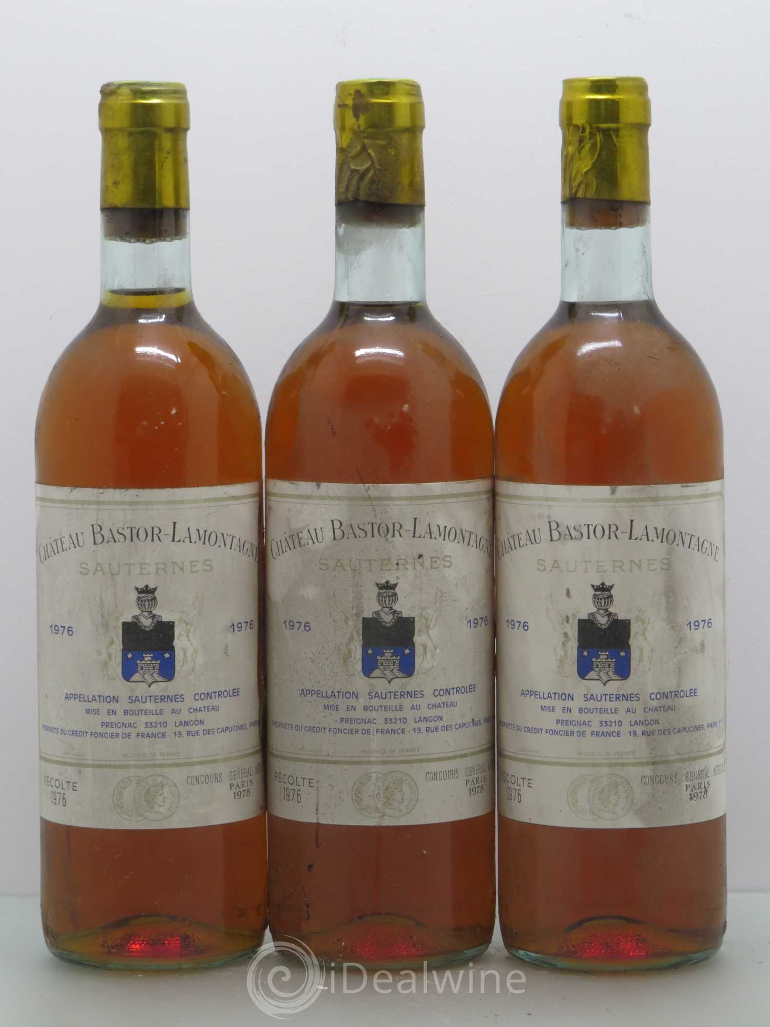 Château Bastor Lamontagne 1976 - Lotto di 3 bottiglie - 0