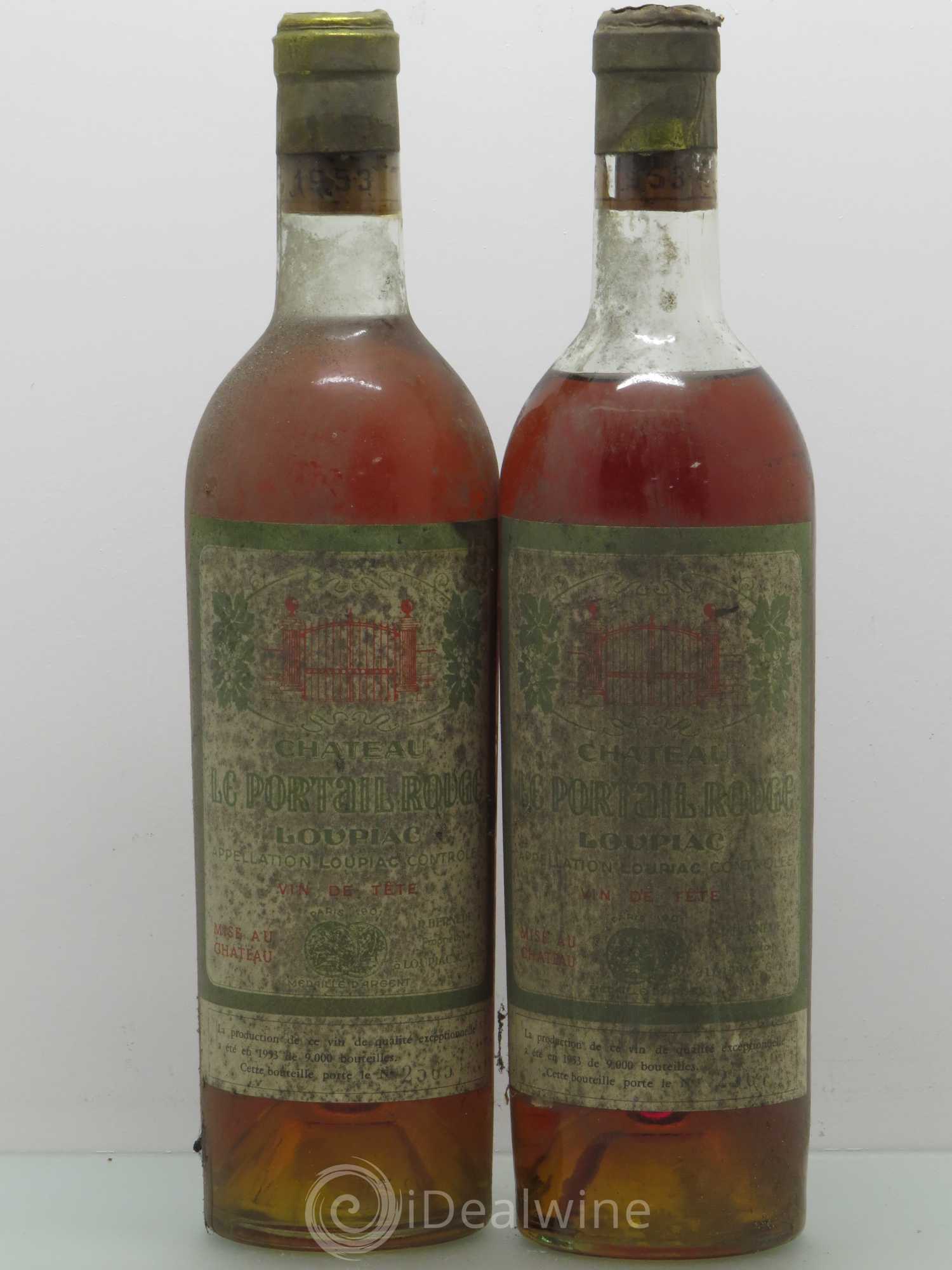 Loupiac Château Le Portail Rouge 1953 - Lotto di 2 bottiglie - 0