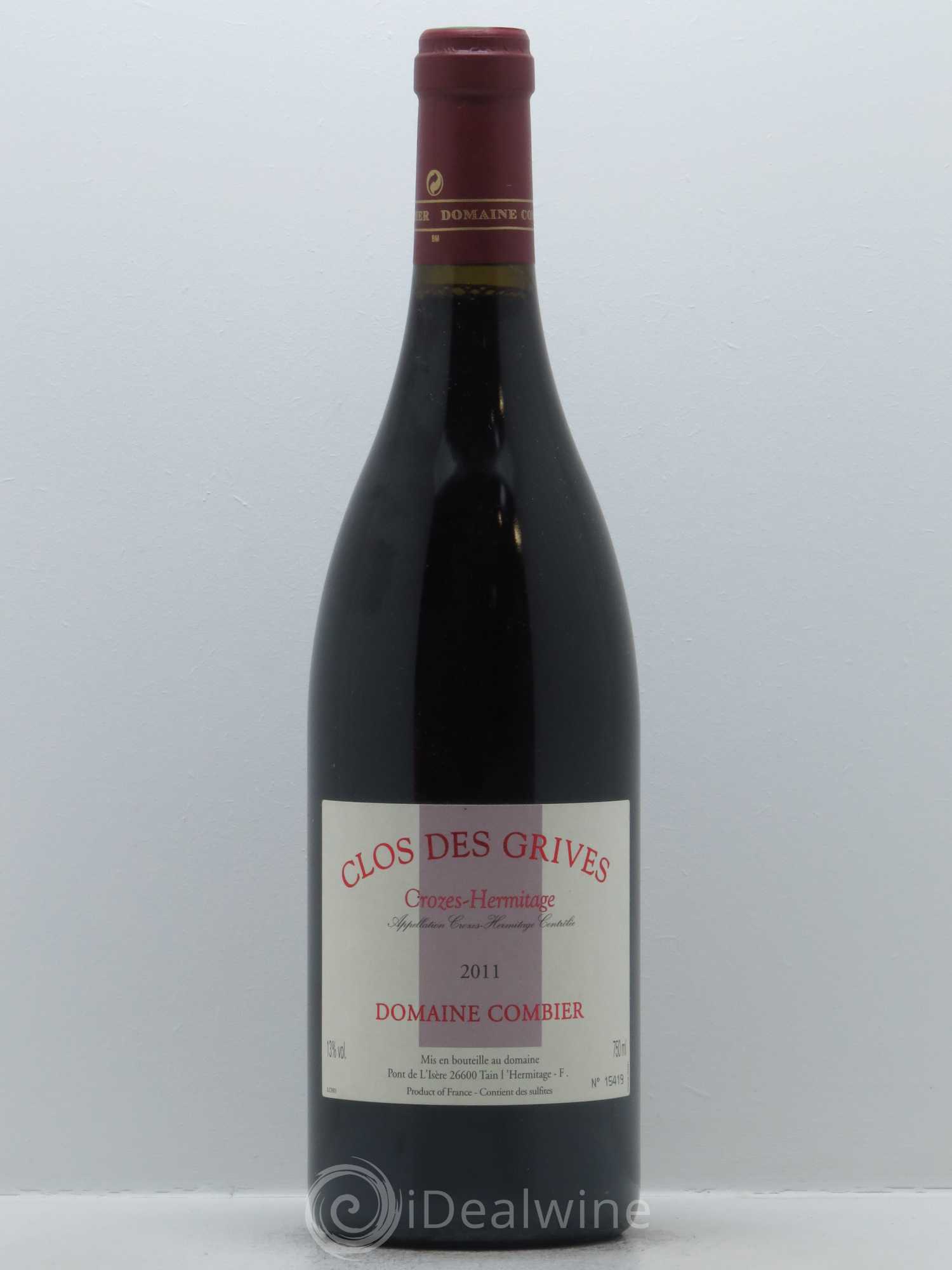 Crozes-Hermitage Clos des Grives Combier 2011 - Lot de 1 bouteille - 0