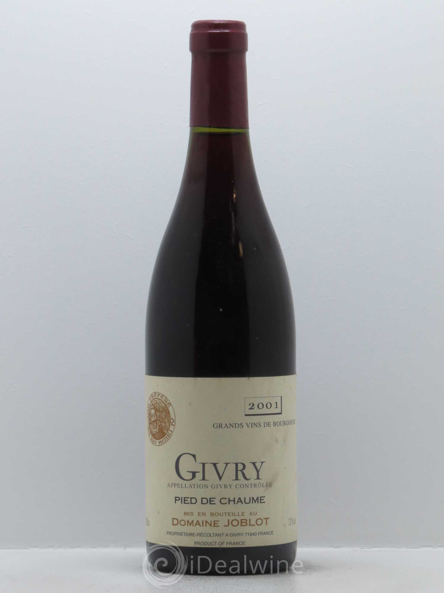 Givry Pied de Chaume Joblot (Domaine) 2001 - Lot de 1 bouteille - 0