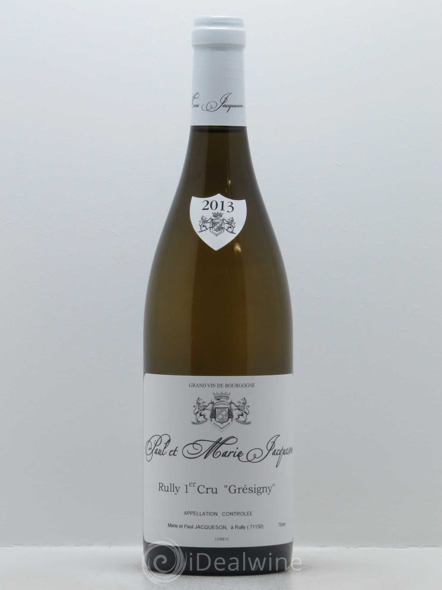 Rully 1er Cru Grésigny Paul & Marie Jacqueson 2013 - Lot de 1 bouteille - 0