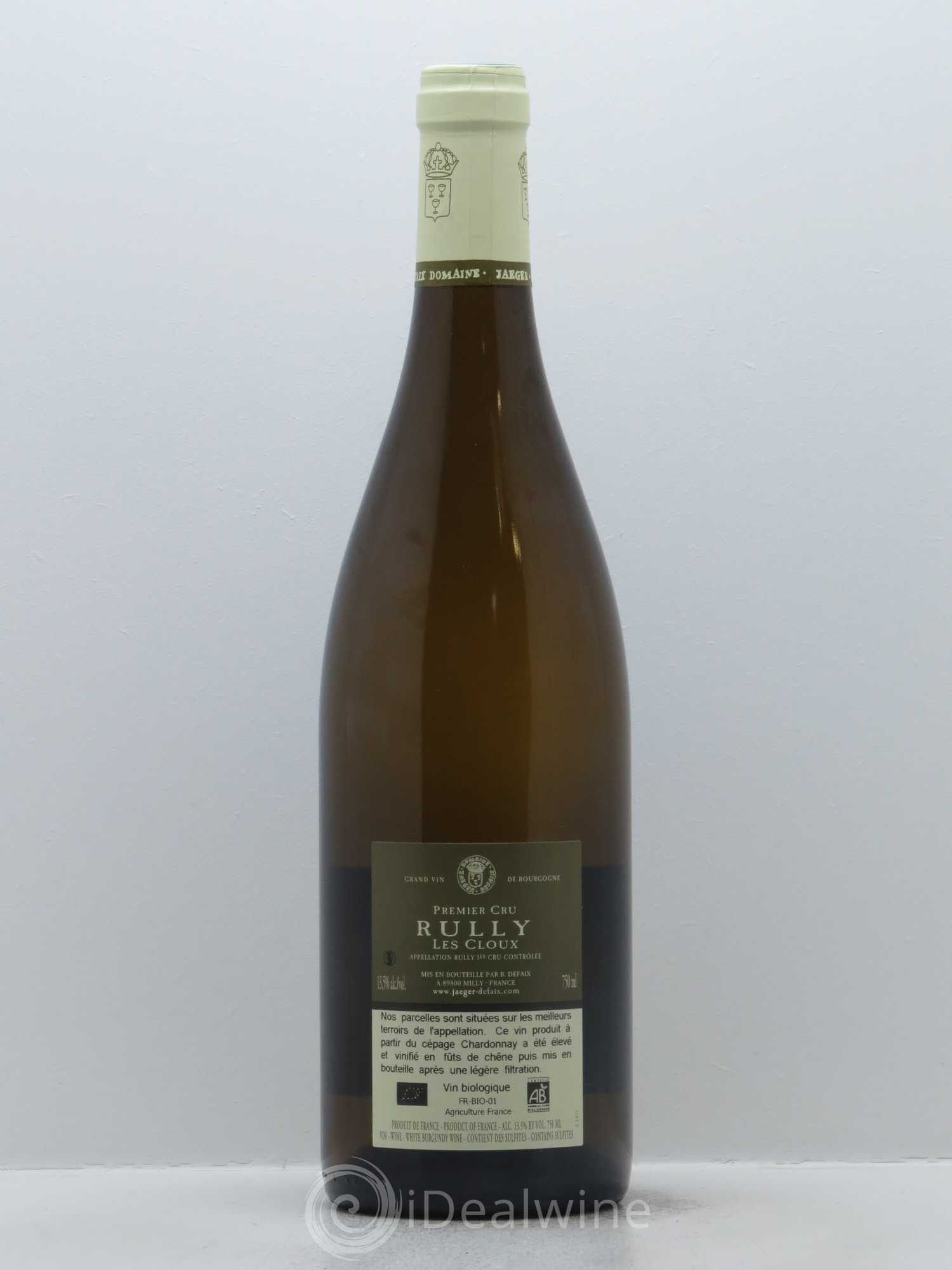 Rully 1er Cru Les Cloux Jaeger Defaix (Domaine) 2015 - Lot de 1 bouteille - 1