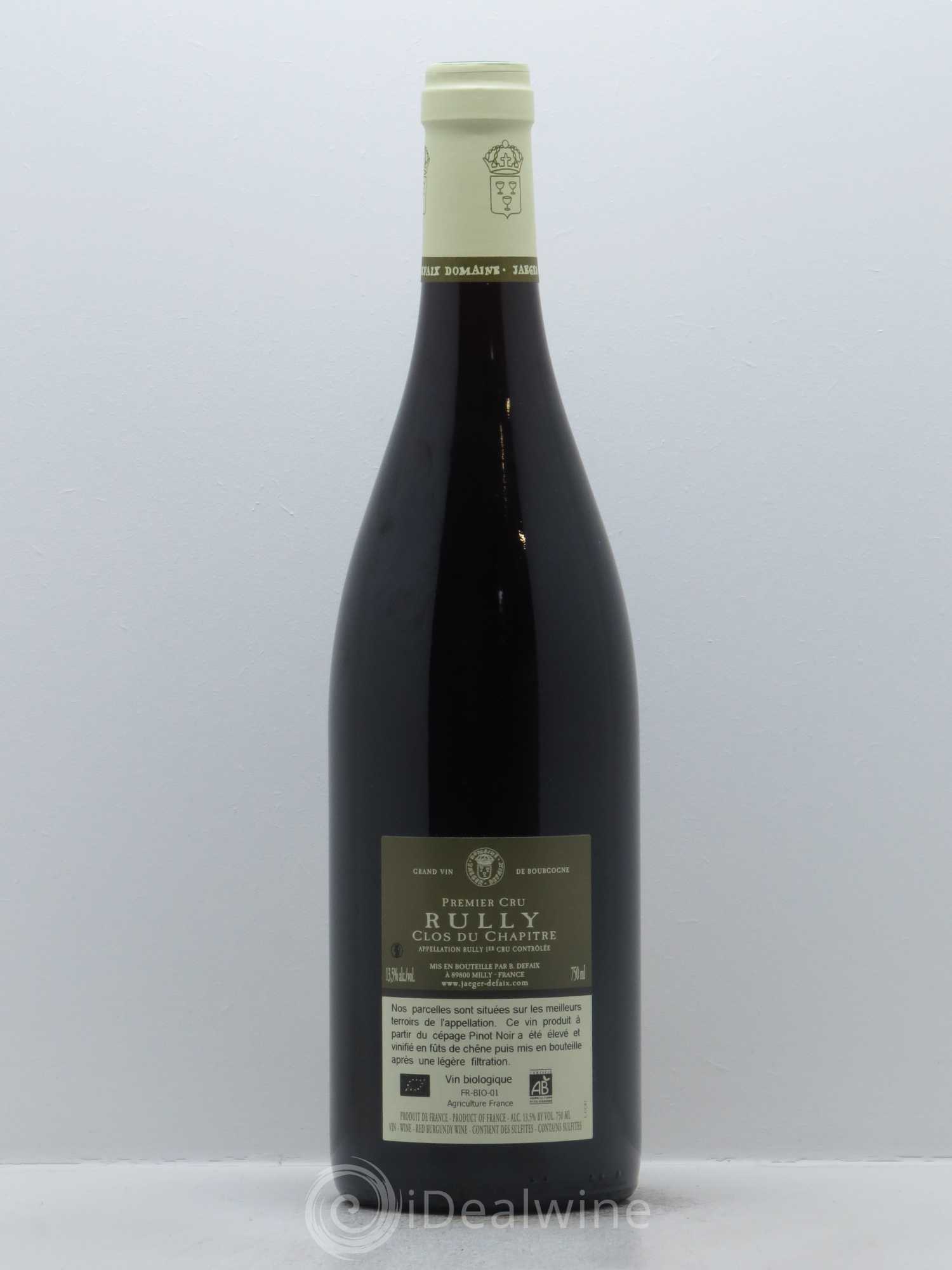 Rully 1er Cru Clos du Chapitre Jaeger Defaix (Domaine) 2015 - Lot of 1 bottle - 1