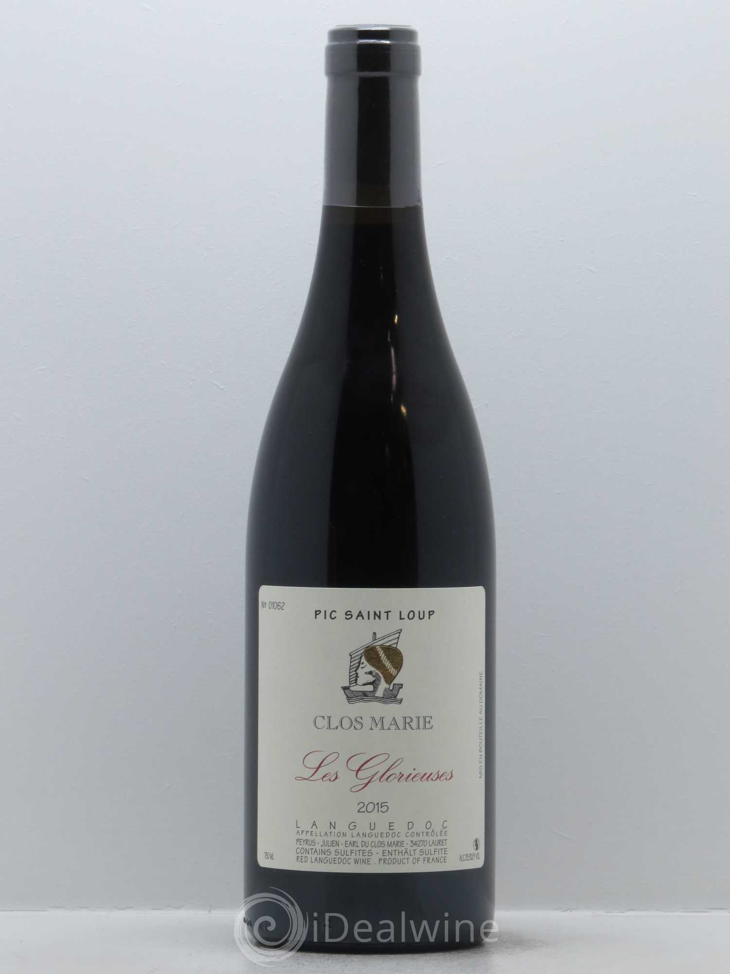 Pic Saint-Loup Clos Marie Les Glorieuses Christophe Peyrus et Françoise Julien 2015 - Lot de 1 bouteille - 0