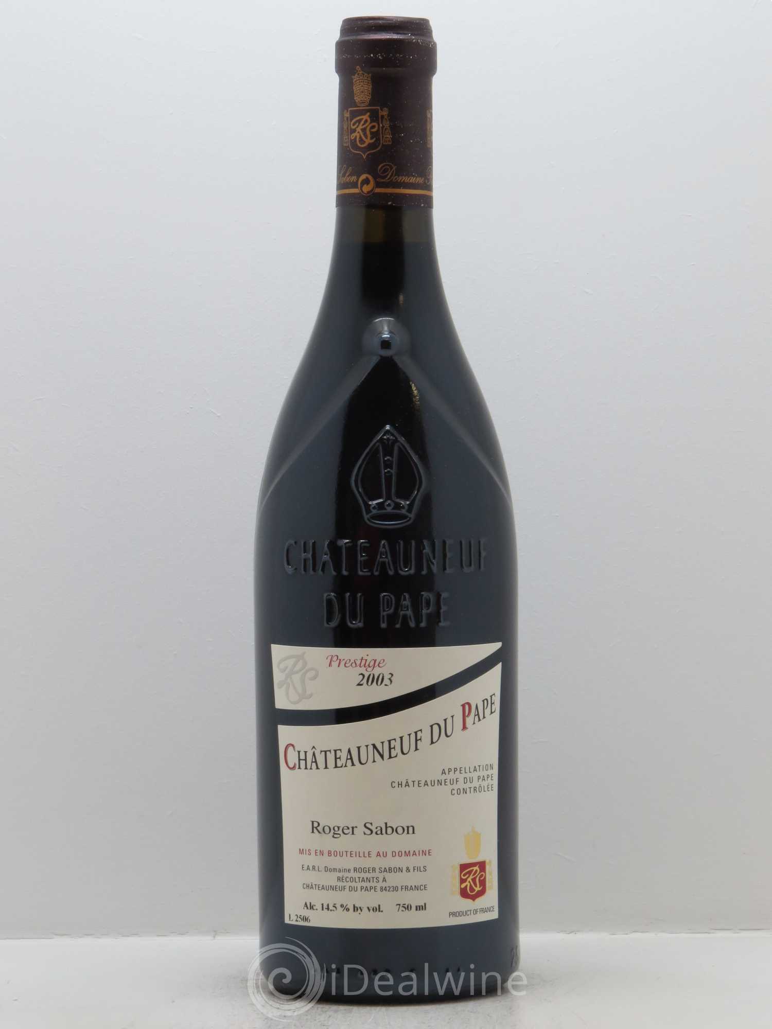Châteauneuf-du-Pape Cuvée Prestige Roger Sabon (Domaine) 2003 - Lot de 1 bouteille - 0