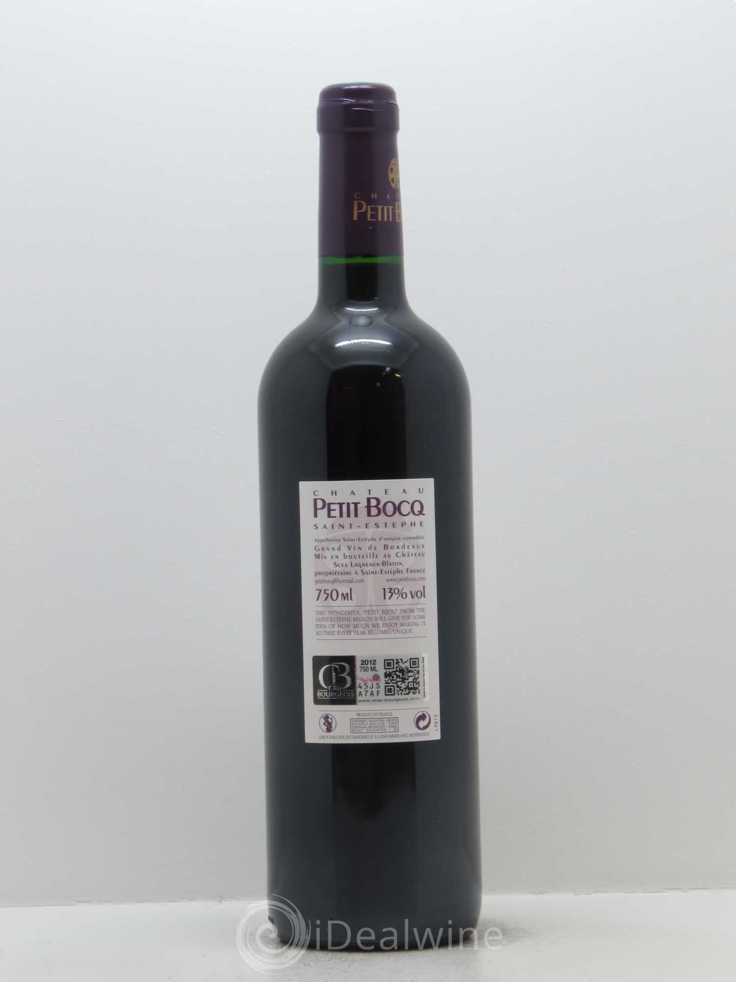 Château Petit Bocq Cru Bourgeois 2012 - Lot de 1 bouteille - 1