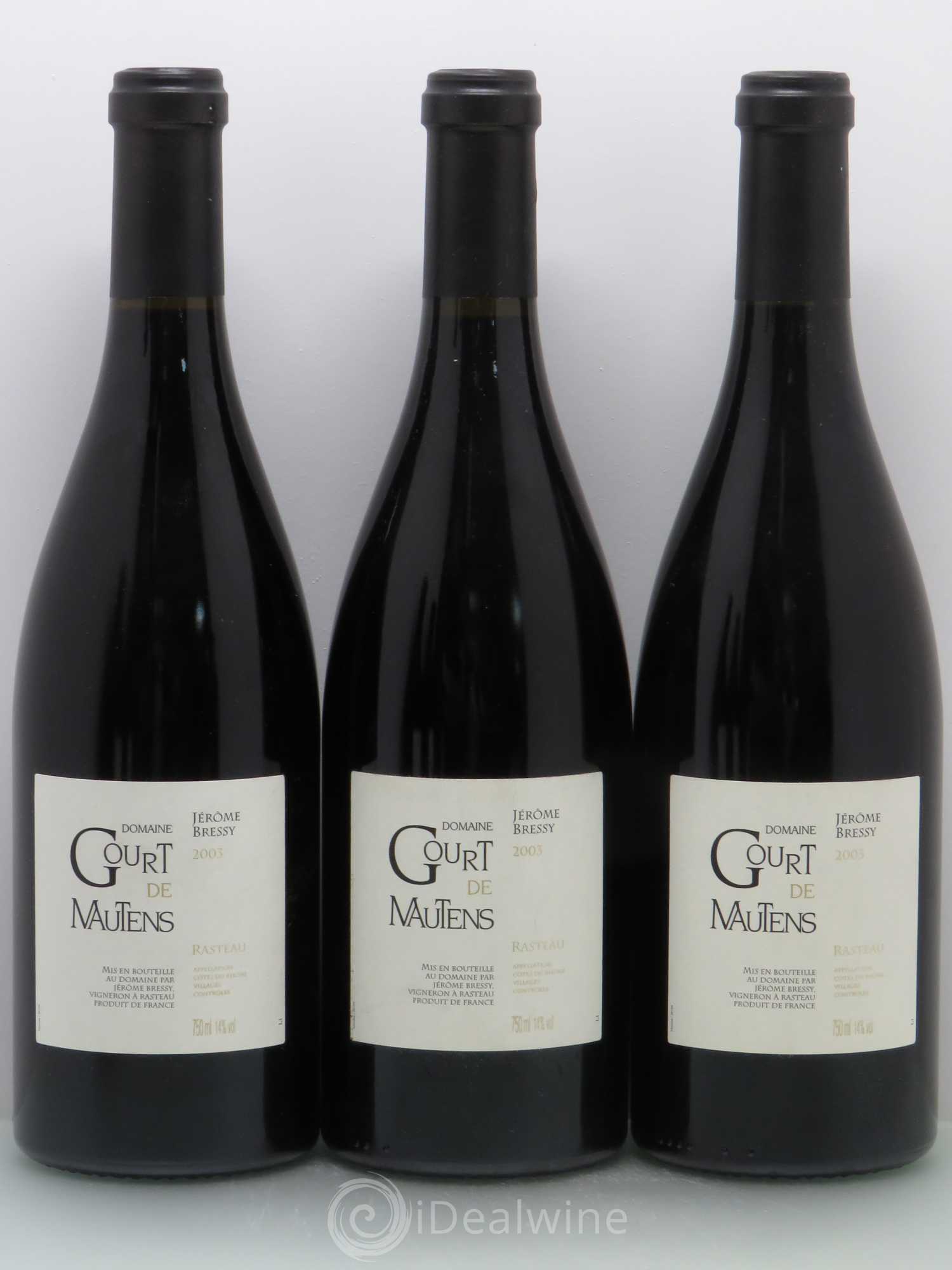 Rasteau Domaine Gourt de Mautens - Jérôme Bressy 2003 - Lot de 6 bouteilles - 1