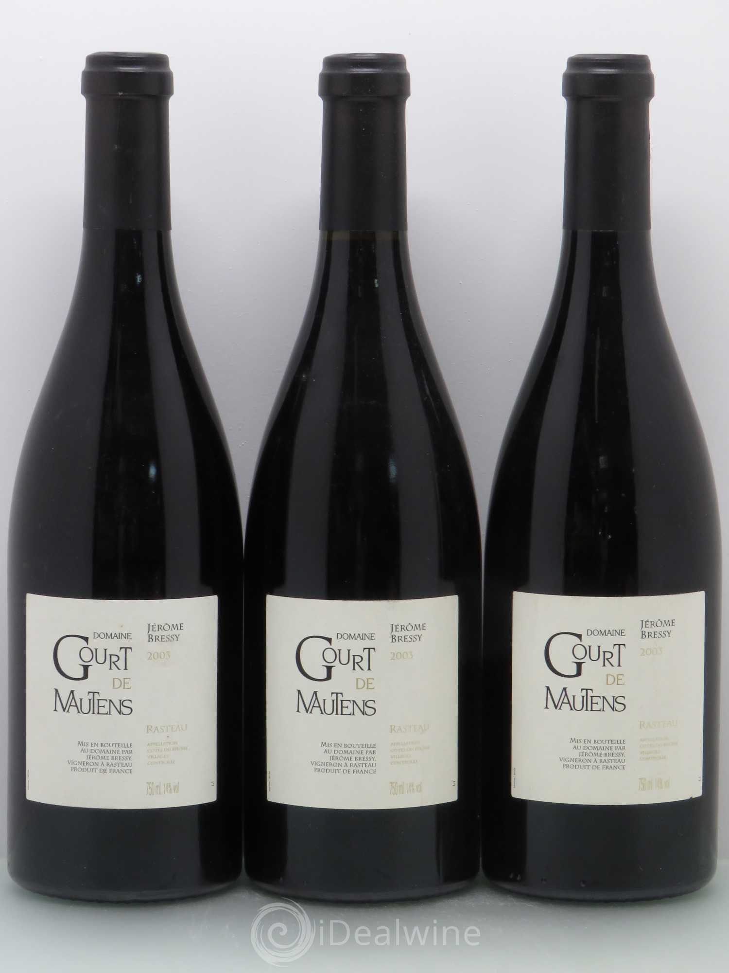 Rasteau Domaine Gourt de Mautens - Jérôme Bressy 2003 - Lot de 6 bouteilles - 2