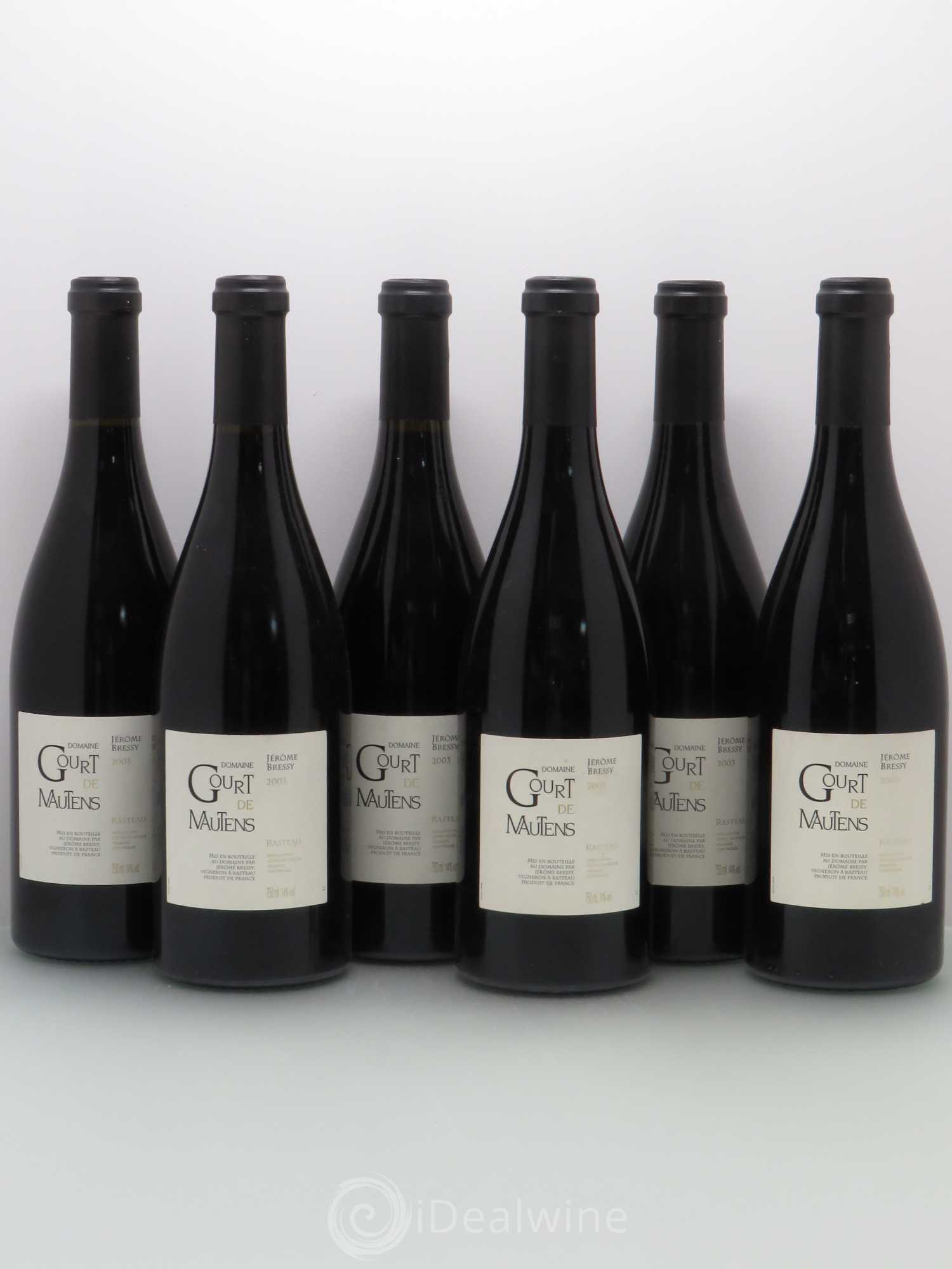 Rasteau Domaine Gourt de Mautens - Jérôme Bressy 2003 - Lot de 6 bouteilles - 0
