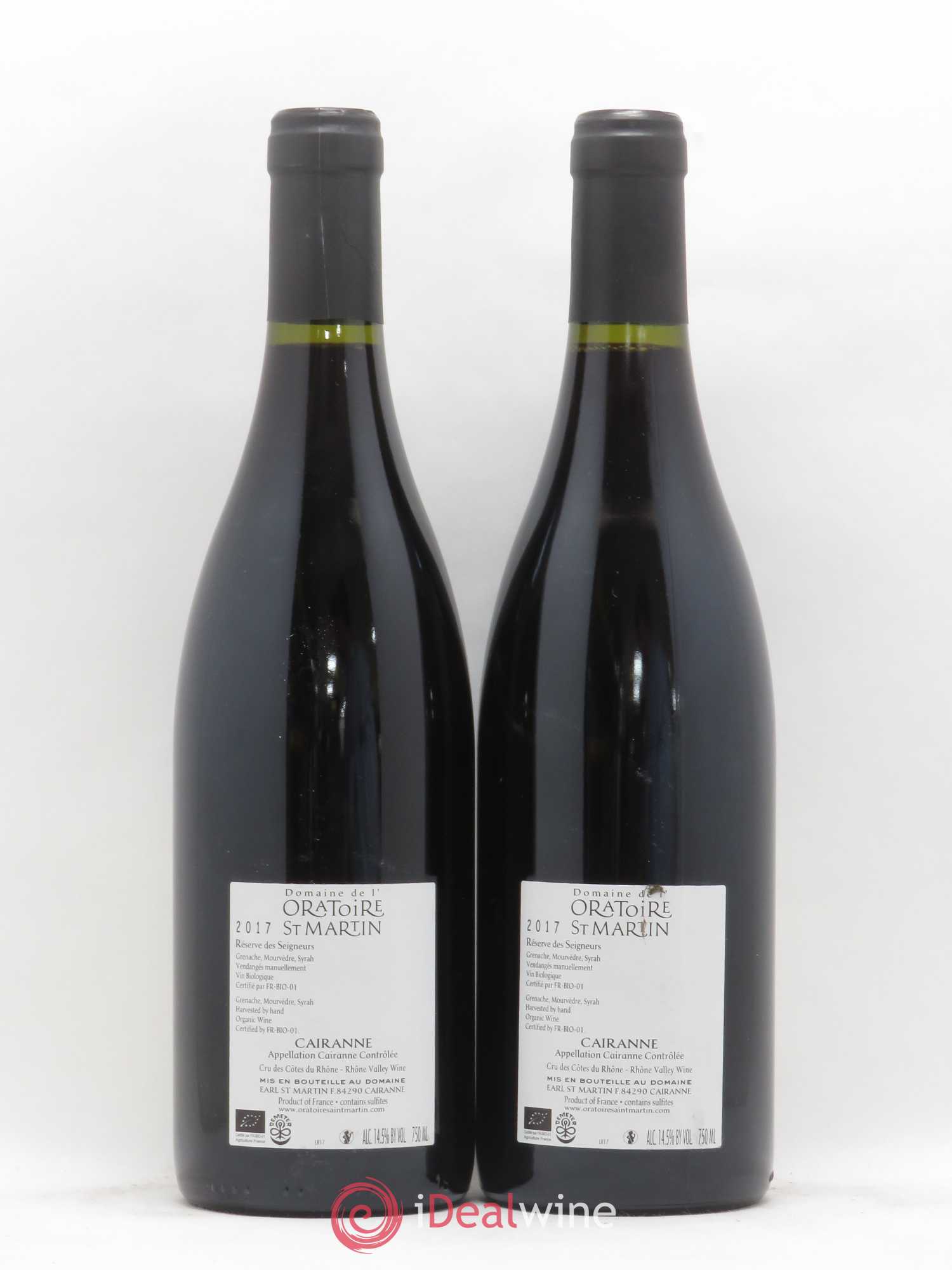 Cairanne Réserve des Seigneurs Oratoire Saint-Martin - Frédéric et François Alary 2017 - Lot de 2 bouteilles - 1