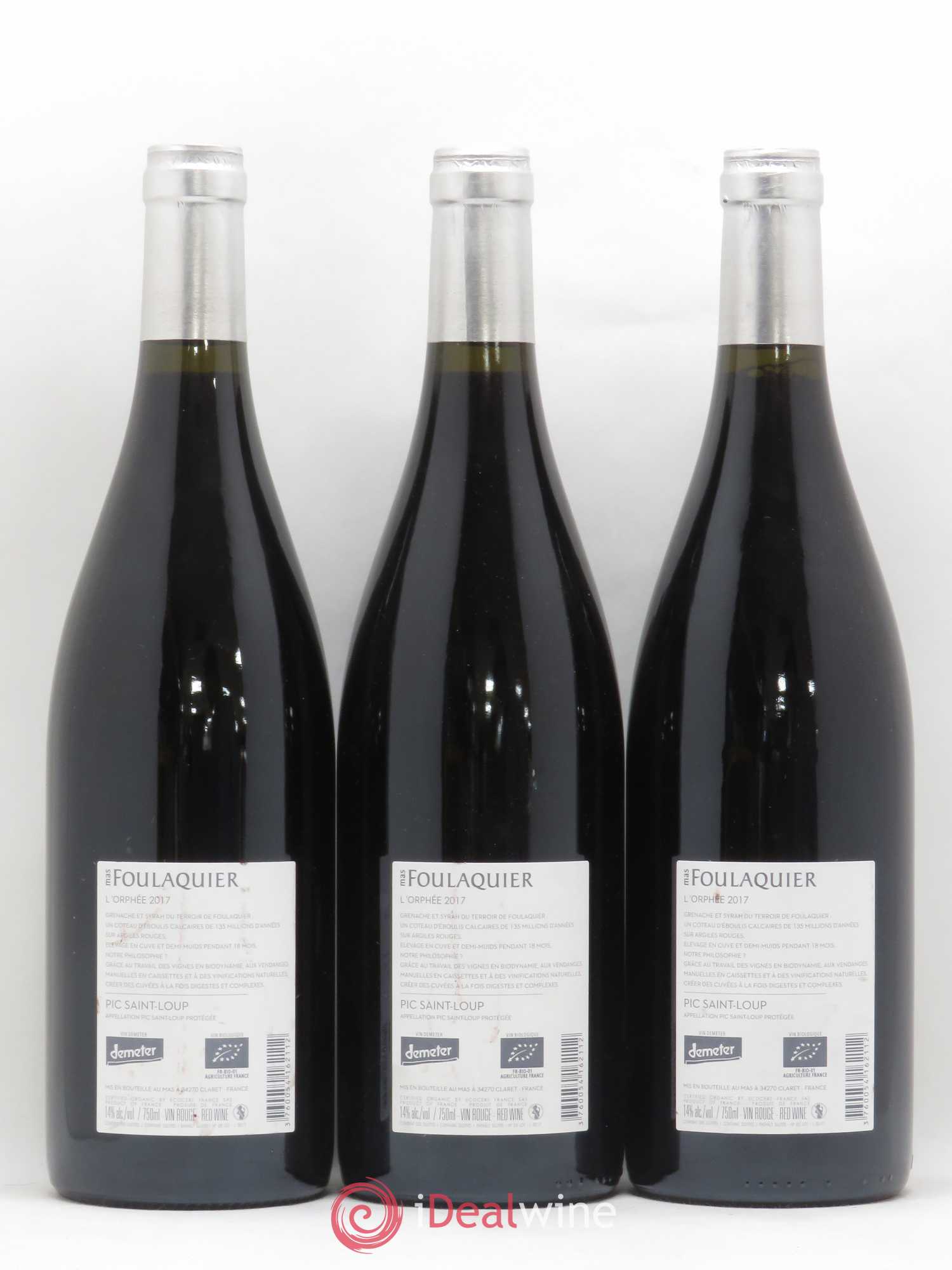 Pic Saint-Loup Cuvée L'Orphée Mas Foulaquier 2017 - Lot de 3 bouteilles - 1
