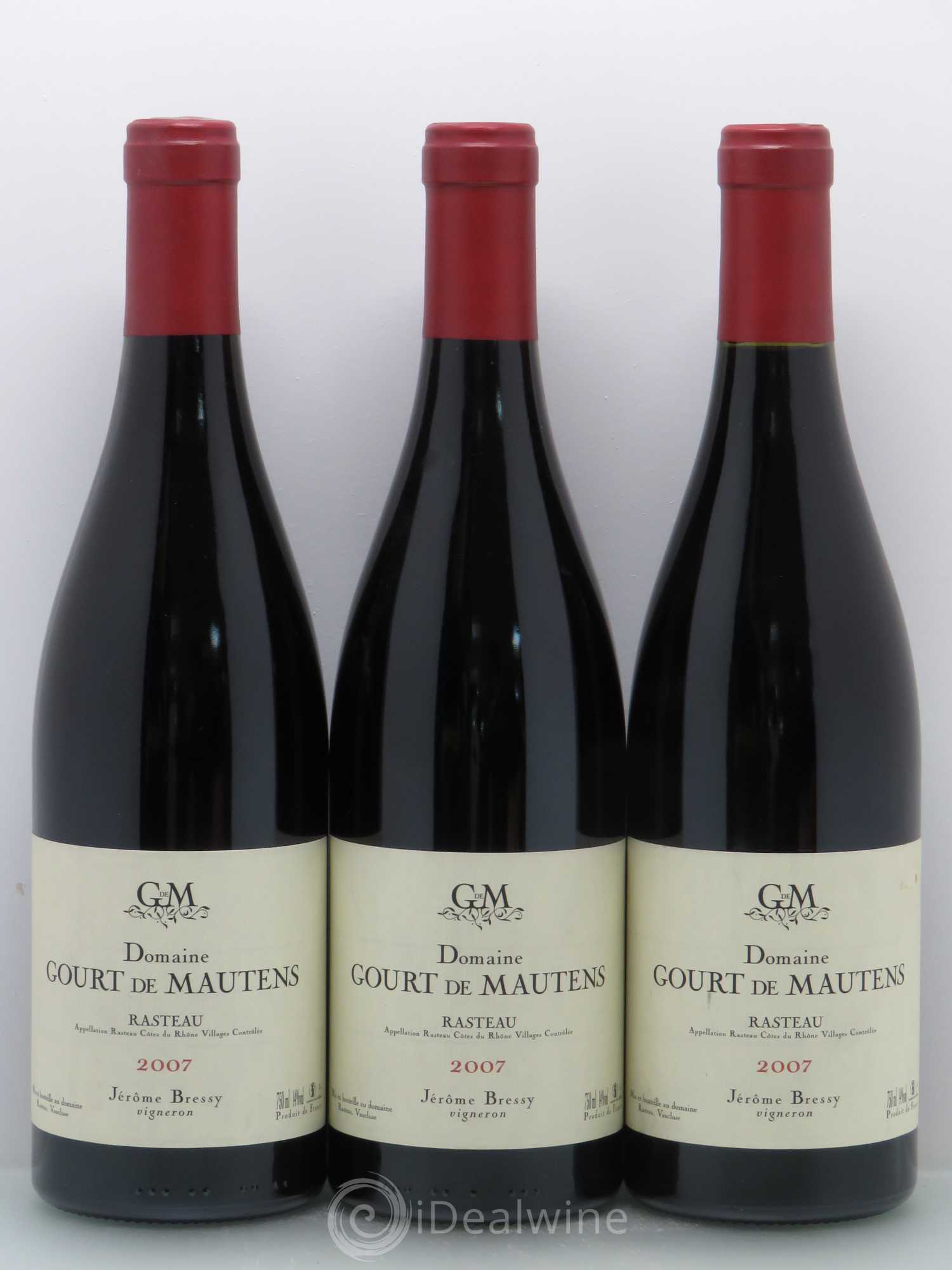 Rasteau Domaine Gourt de Mautens - Jérôme Bressy 2007 - Lot de 3 bouteilles - 0