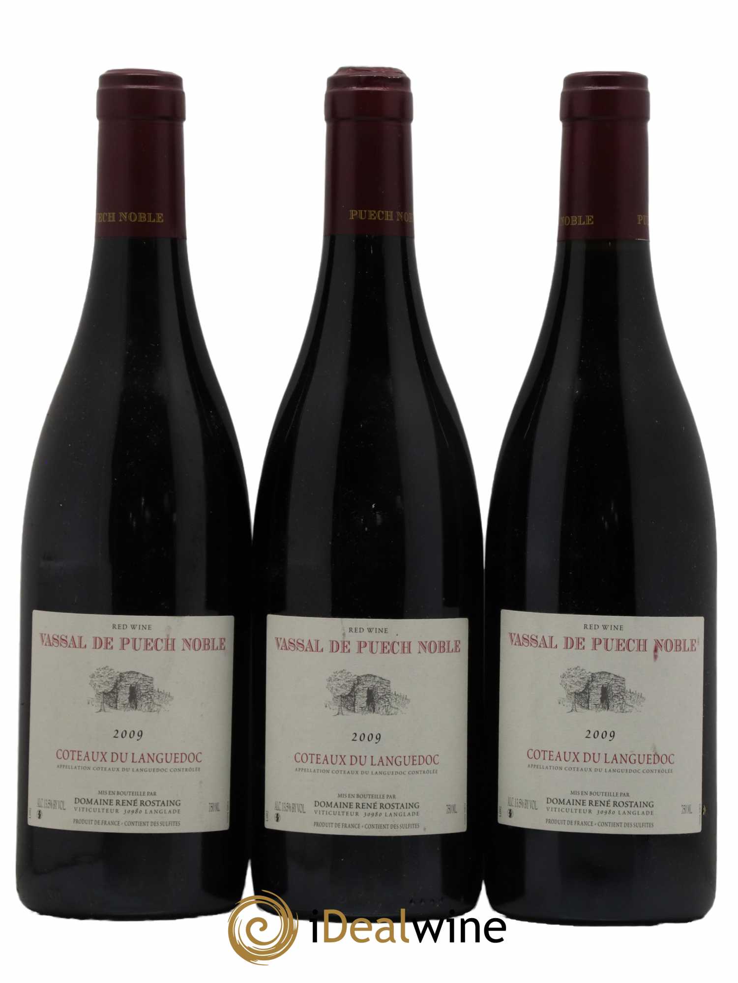 Coteaux du Languedoc Vassal du Puech Noble Rostaing (sans prix de réserve) 2009 - Lot de 3 bouteilles - 0