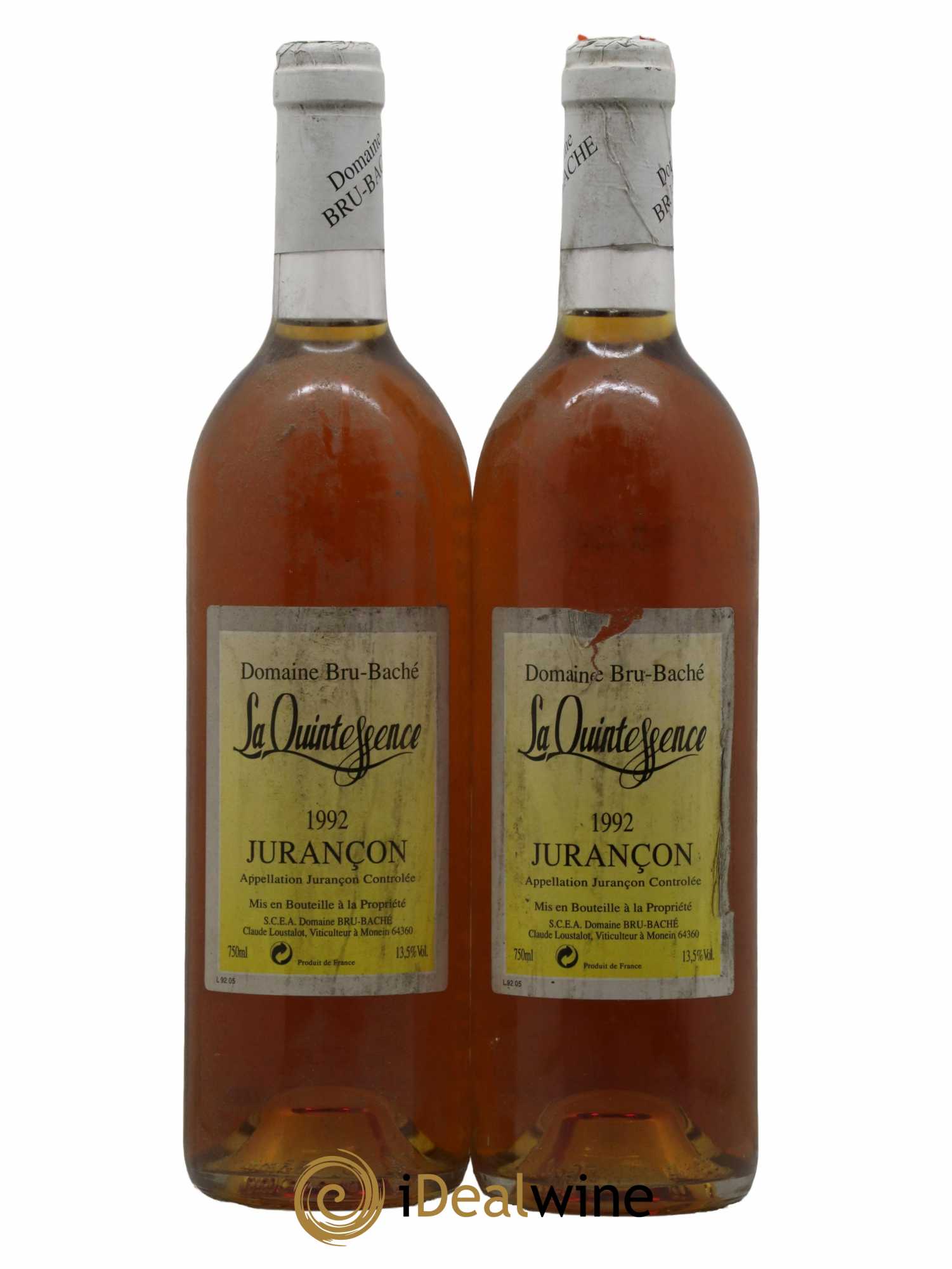 Jurançon Quintessence Bru Bache 1992 - Lotto di 2 bottiglie - 0