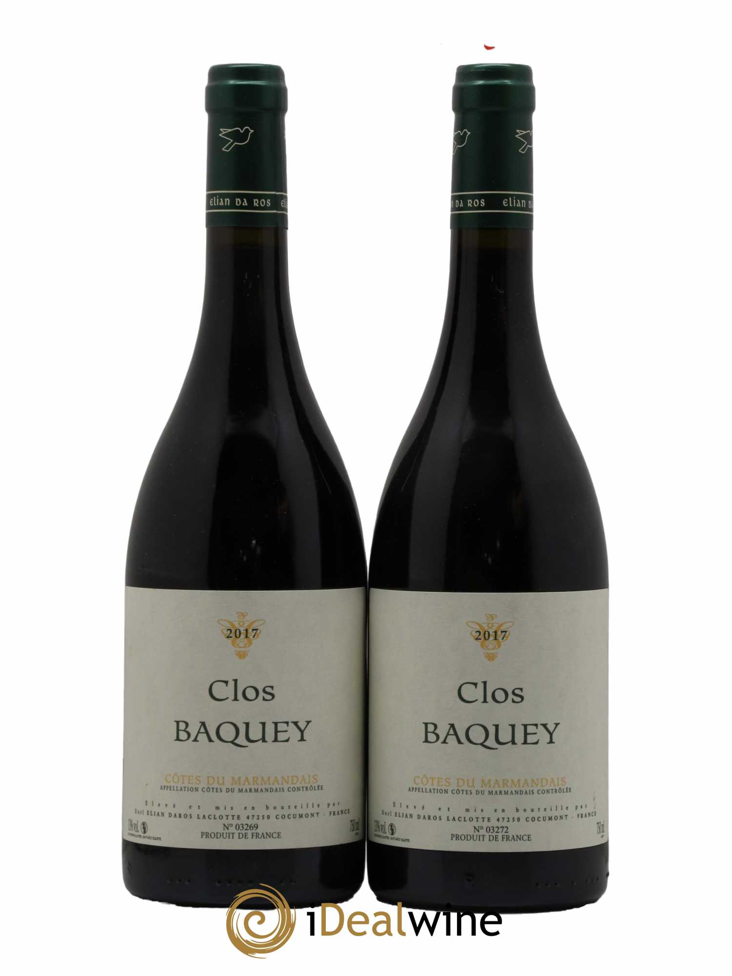 Côtes du Marmandais Clos Baquey Elian Da Ros (Domaine) 2017 - Lot de 2 bouteilles - 0