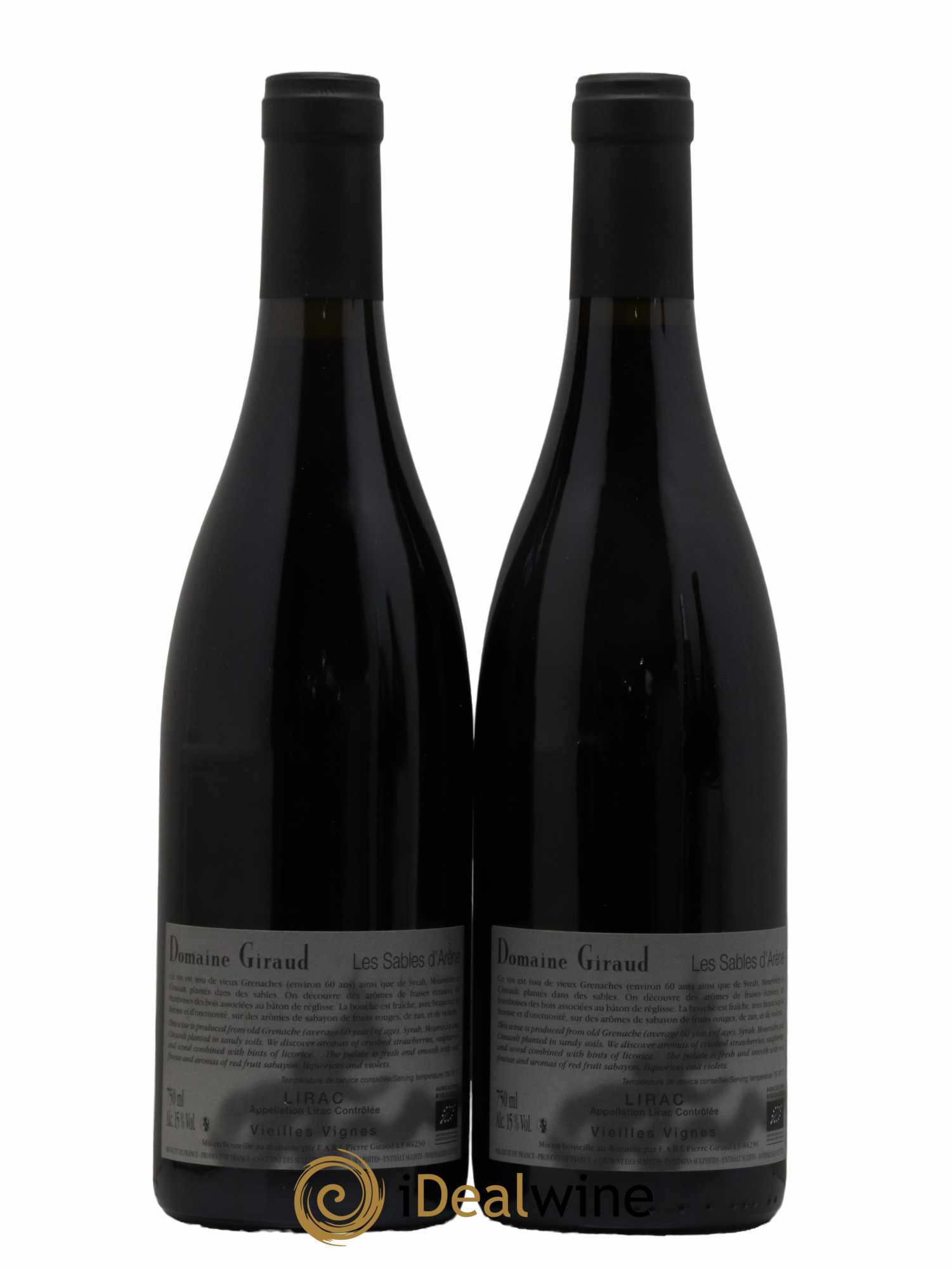 Lirac Les Sables d'Arènes Giraud (Domaine)  (sans prix de réserve) 2019 - Lot de 2 bouteilles - 1