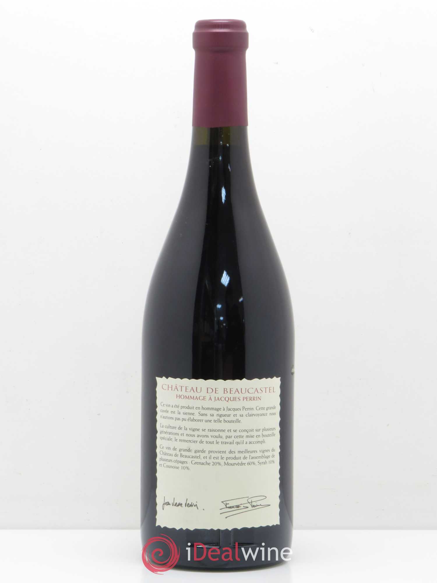 Châteauneuf-du-Pape Château de Beaucastel Hommage à Jacques Perrin Famille Perrin 1999 - Lot de 1 bouteille - 1